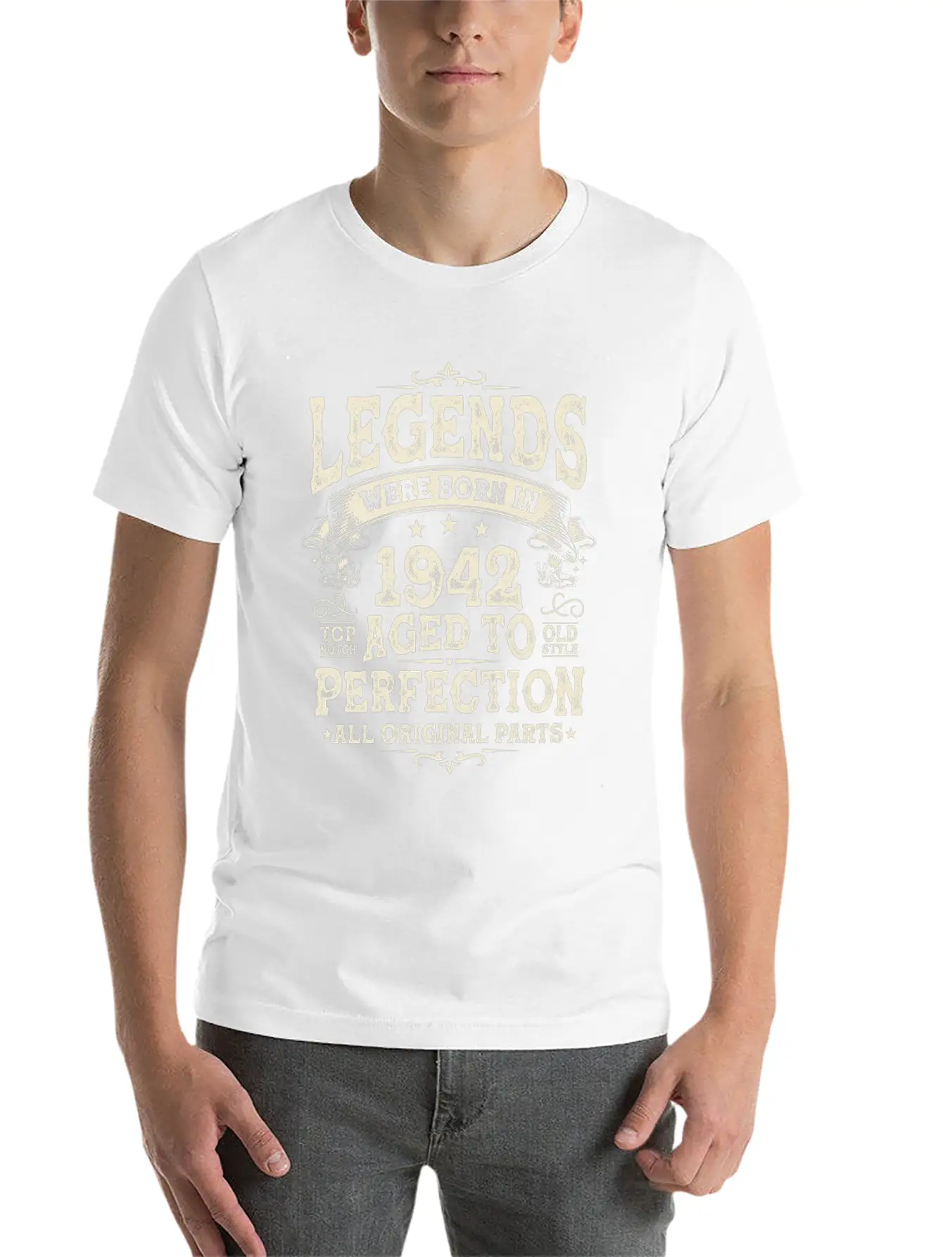 1942 Legends: 81-82 Years Lightweight Cotton T-Shirt – Daily Comfort Graphic Shirt