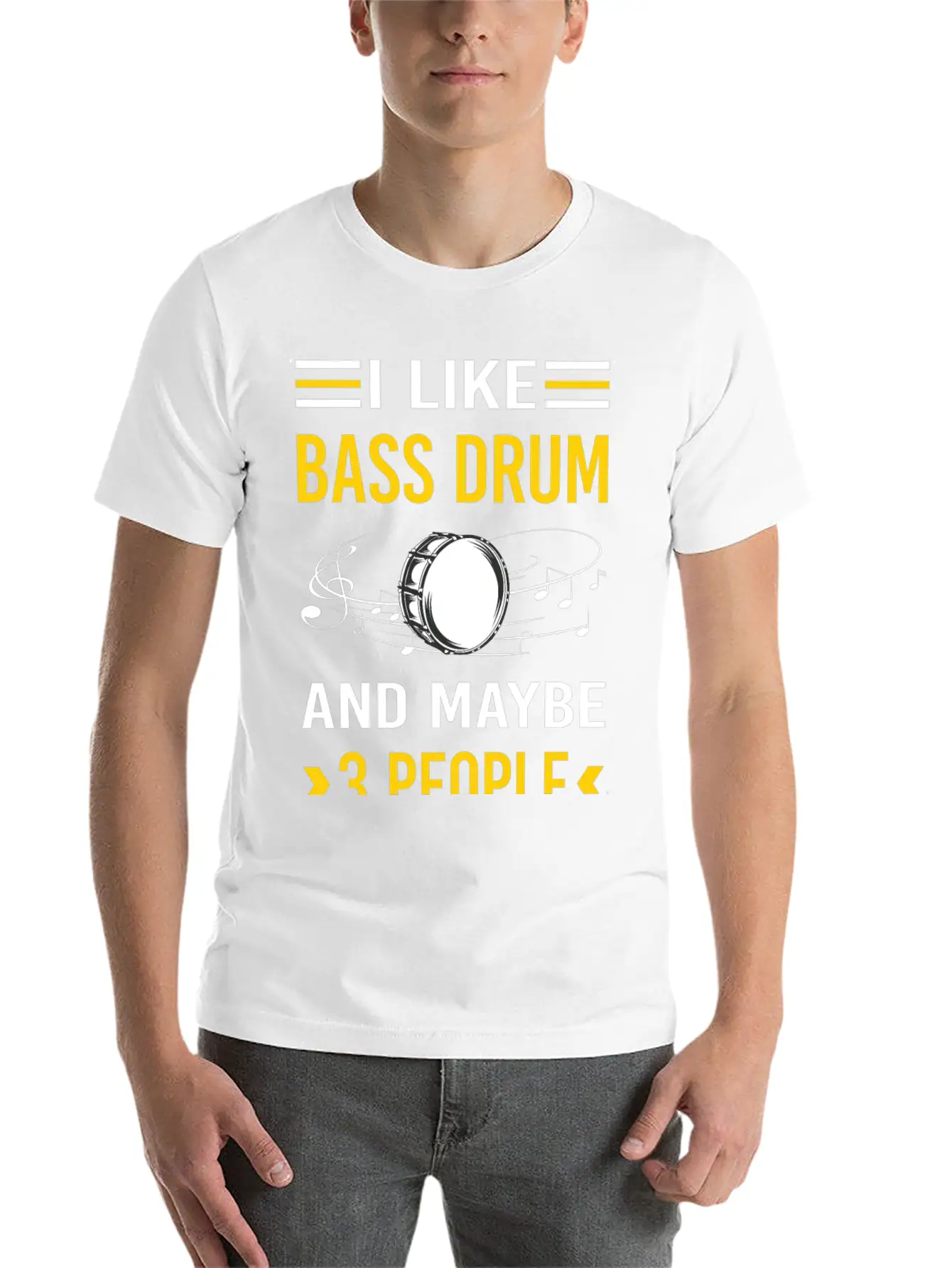 3 People Bass Drum Breathable Soft Cotton T-Shirt – Timeless Casual Look