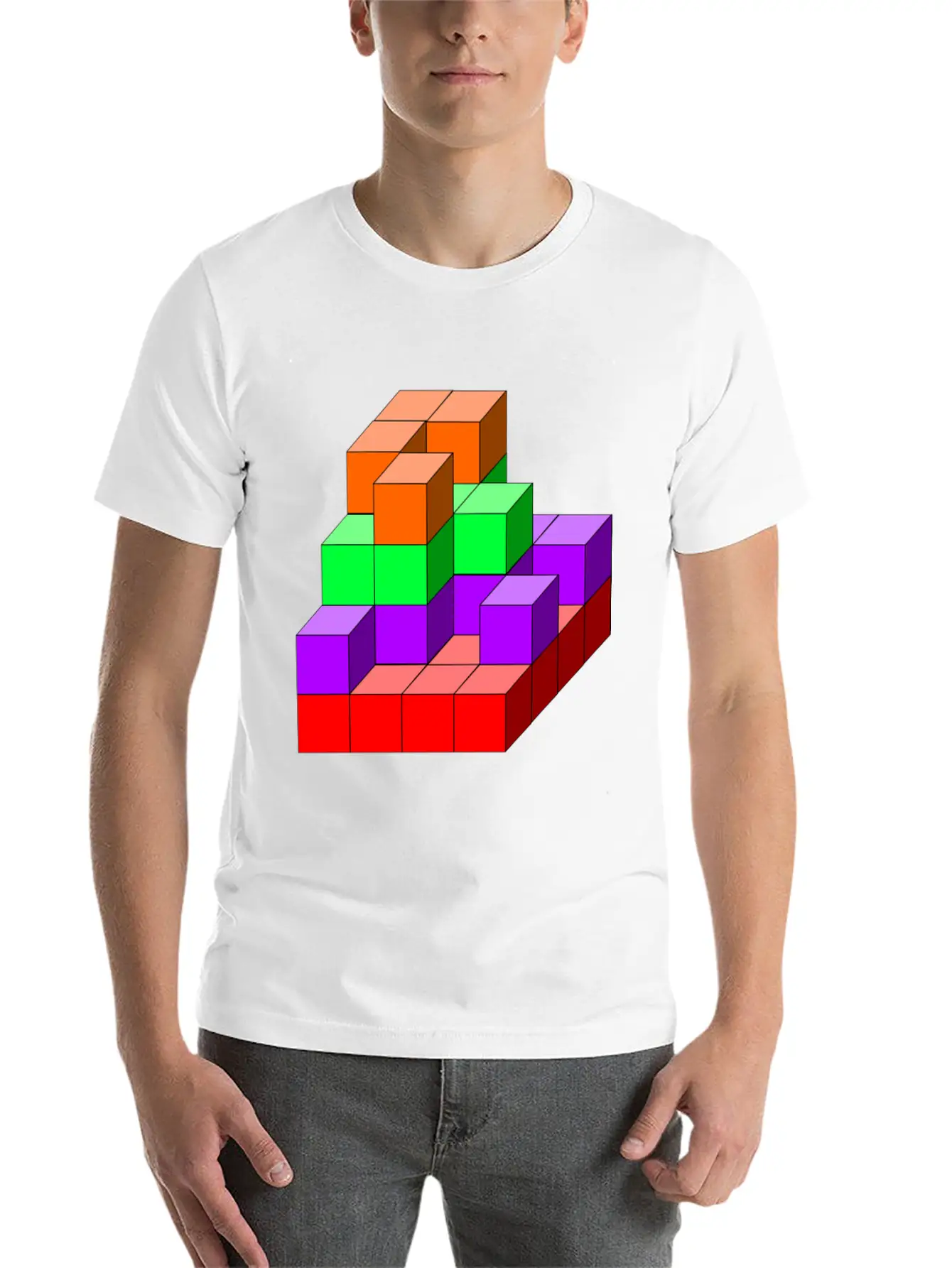3D Cube 02 Classic Fit Graphic Tee For Daily Comfort – Unisex Cotton Shirt