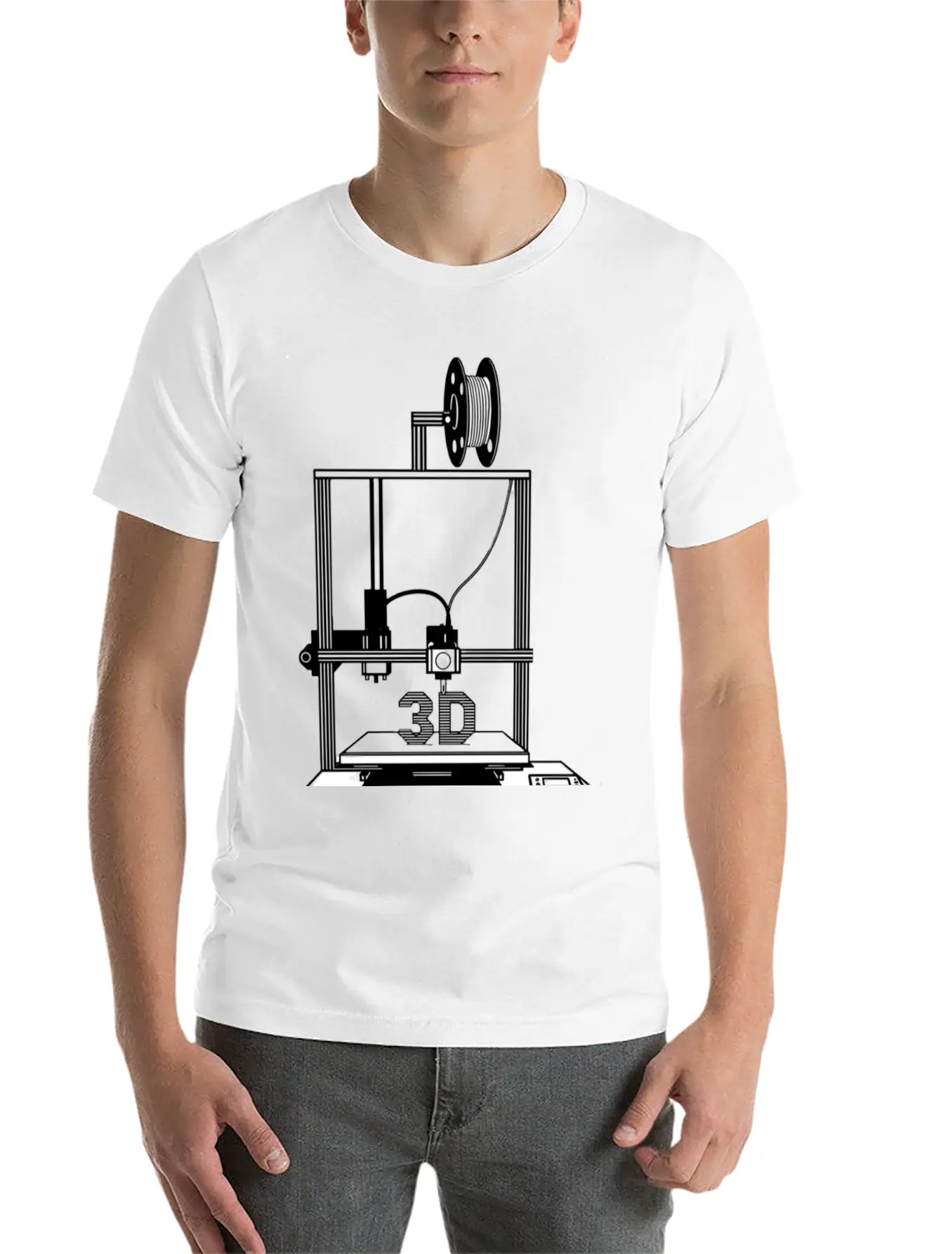 3D Printer,Art For Men Women 3D Printing Printer Unisex Cotton Tee – Relaxed Fit For Any Occasion