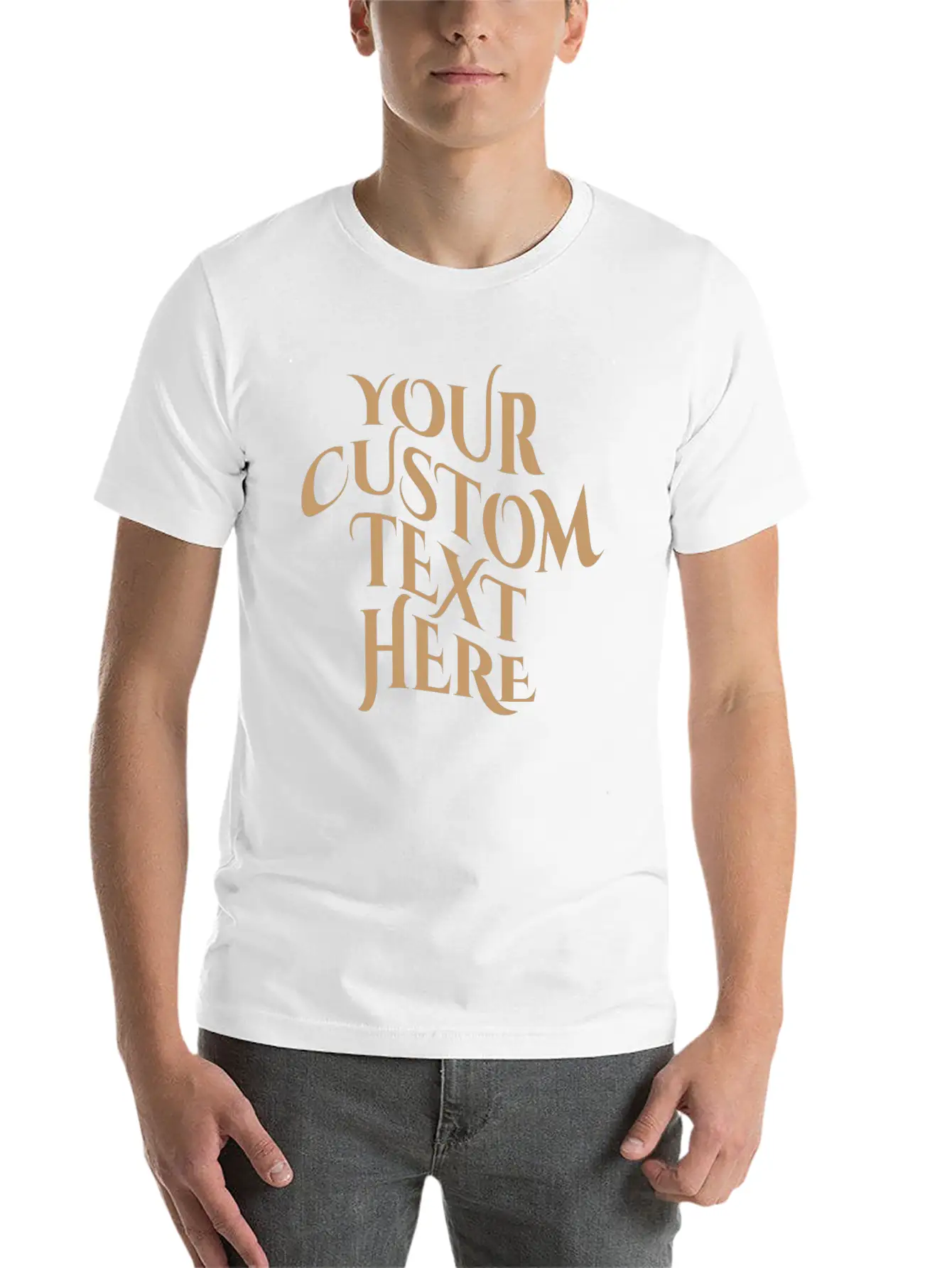Your Text Here Tees Tshirt, Simple Text Minimal Lightweight Cotton T-Shirt – Daily Comfort Graphic Shirt