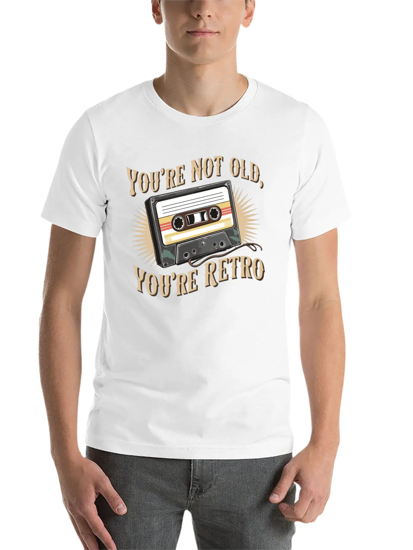 You're Not Old You're Retro Classic Cassette Tape Lightweight Cotton T-Shirt – Daily Comfort Graphic Shirt