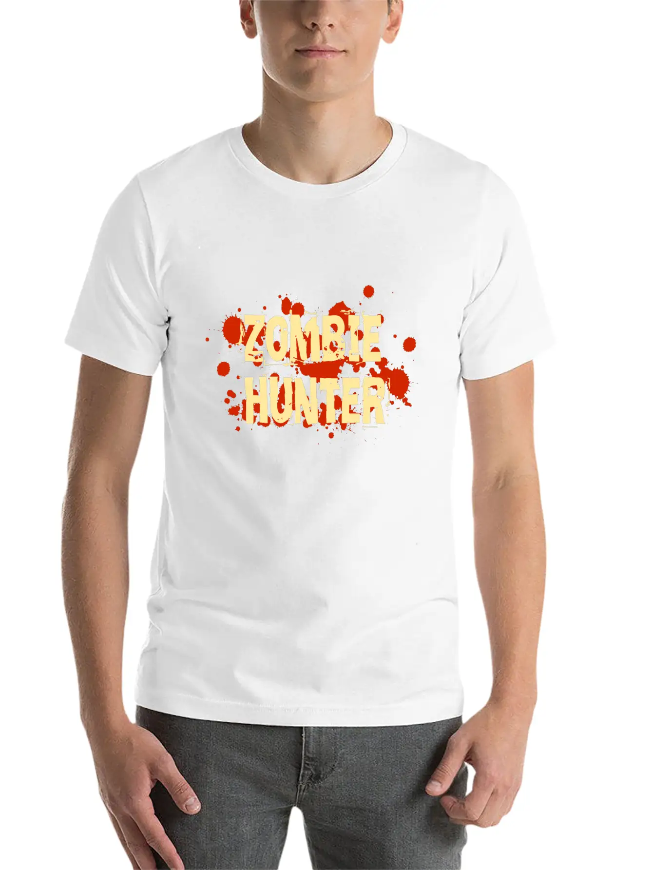 Zombie Hunter Blood Splatter Breathable Soft Cotton T-Shirt – Timeless Casual Look
