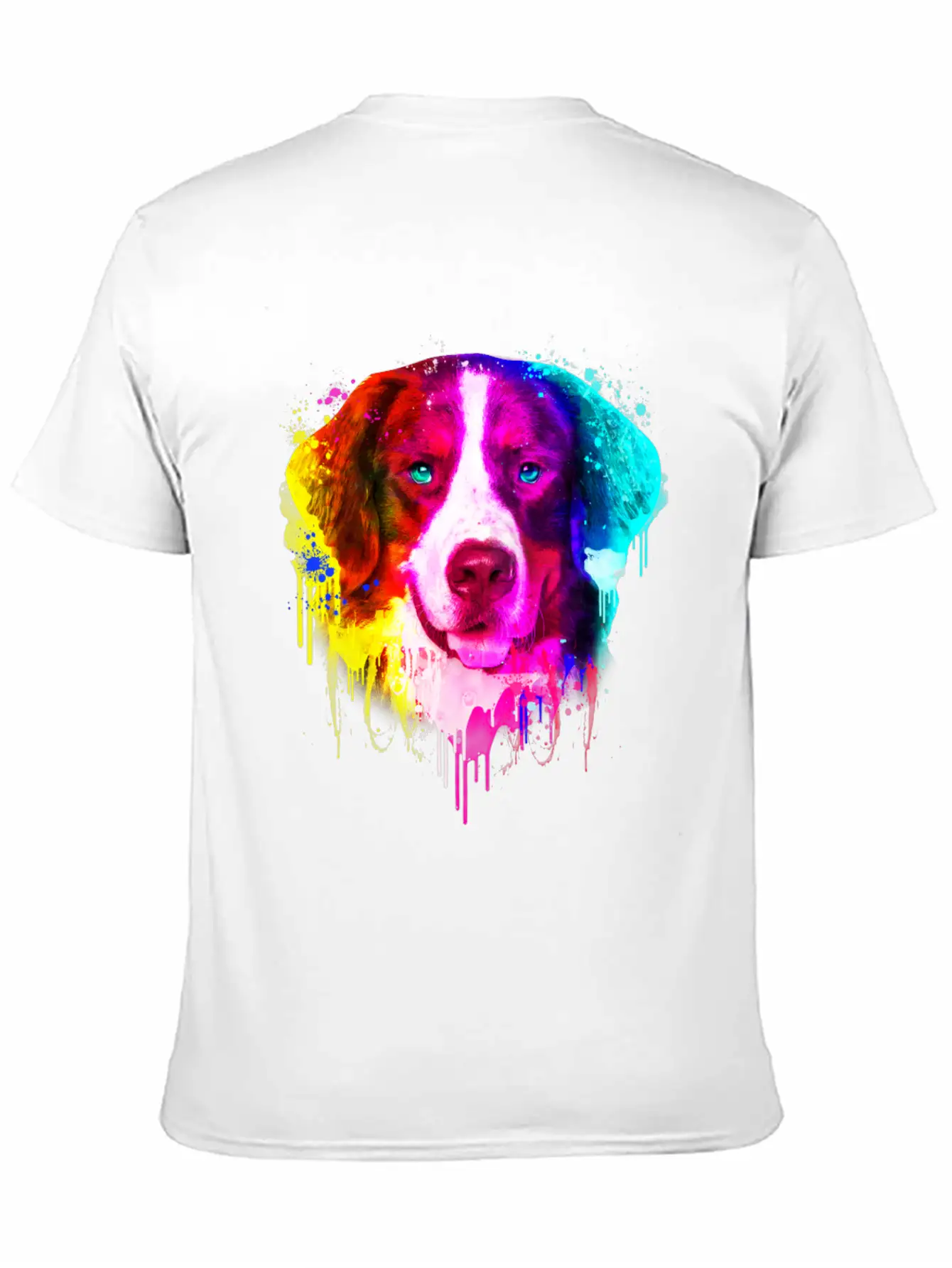 03 Bernese Mountain Colorful Painting Casual Graphic T-Shirt – Simple And Comfortable Daily Wear