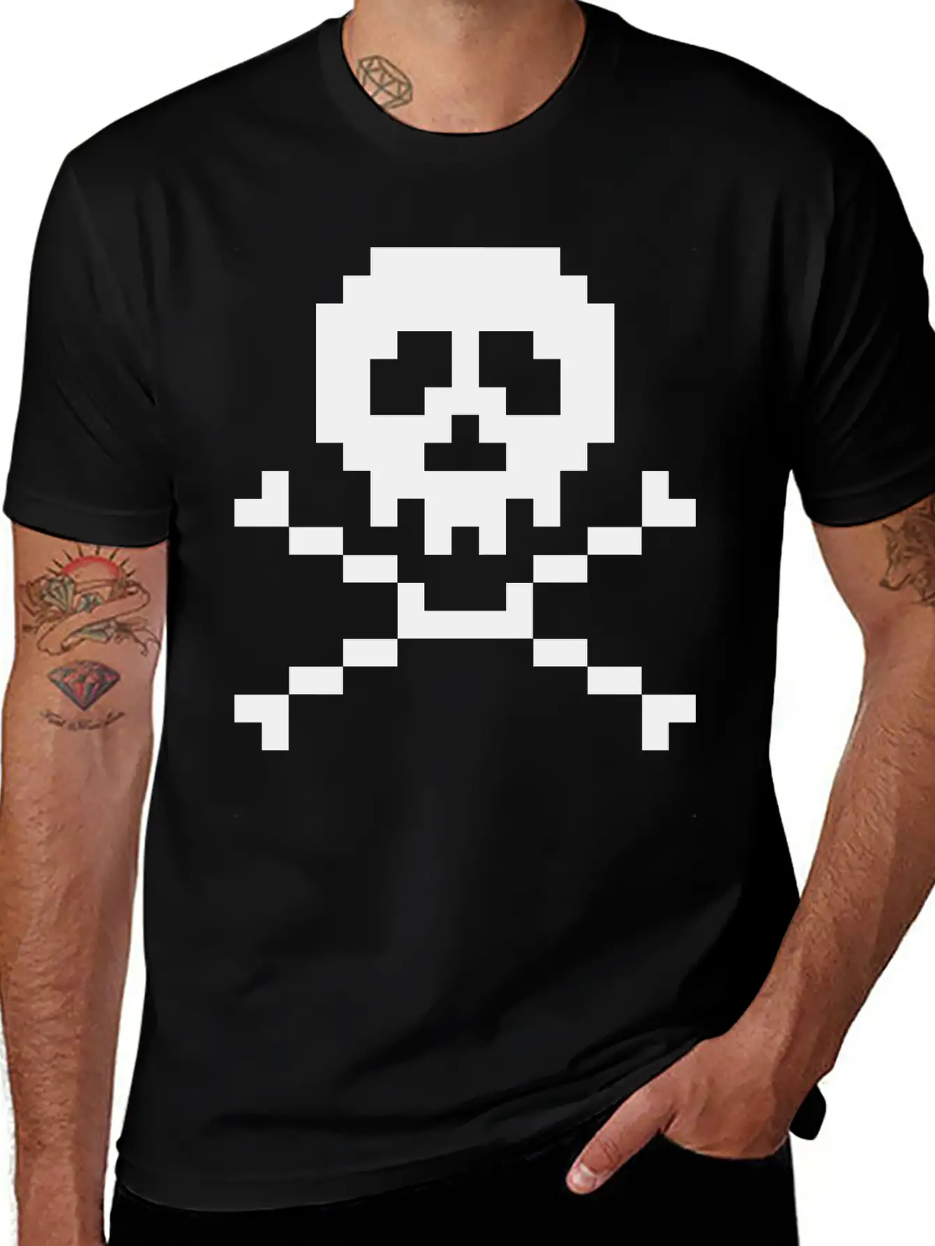 03 Pixel Skull 3 Ai Vectorstock 7294636 Casual Graphic T-Shirt – Simple And Comfortable Daily Wear