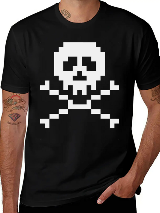 03 Pixel Skull 3 Ai Vectorstock 7294636 Casual Graphic T-Shirt – Simple And Comfortable Daily Wear