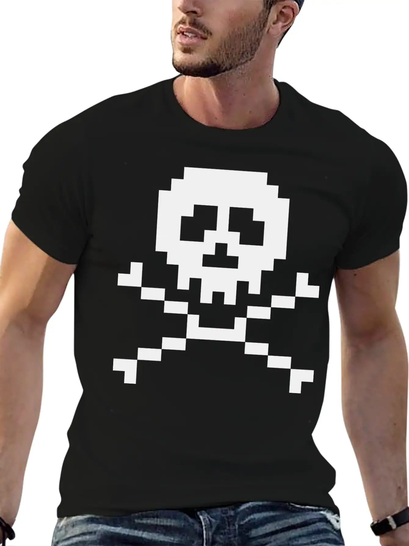 03 Pixel Skull 3 Ai Vectorstock 7294636 Casual Graphic T-Shirt – Simple And Comfortable Daily Wear