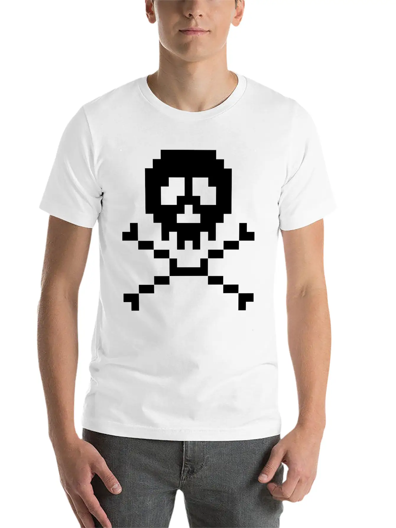03 Pixel Skull 3 Ai Vectorstock 7294636 Casual Graphic T-Shirt – Simple And Comfortable Daily Wear