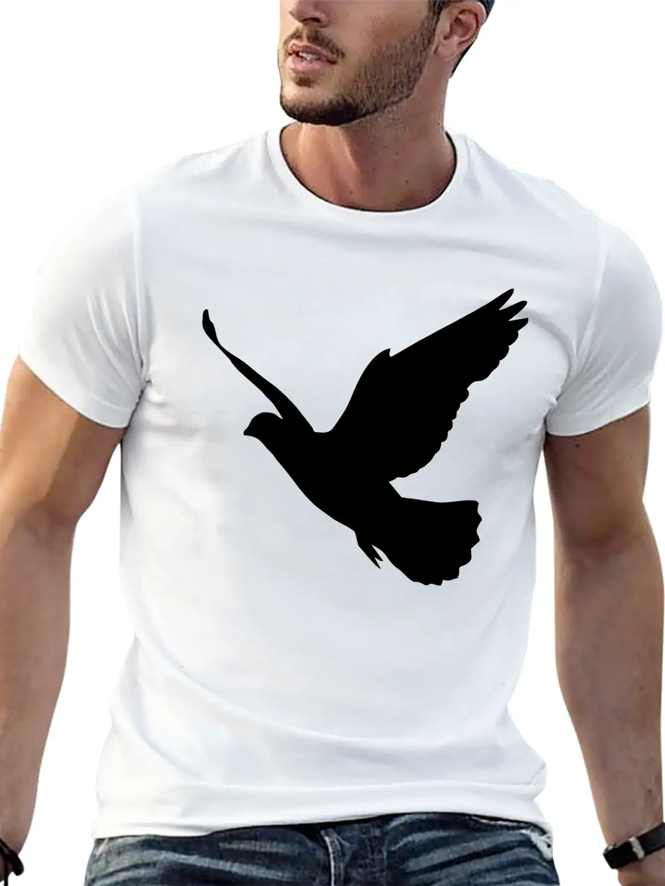 1 Color - Dove Birds Flying Peace Freedom Nature Breathable Soft Cotton T-Shirt – Timeless Casual Look