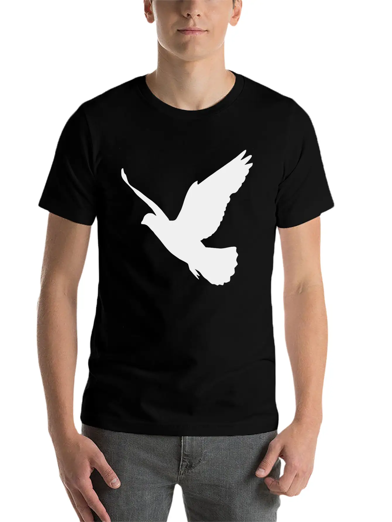 1 Color - Dove Birds Flying Peace Freedom Nature Breathable Soft Cotton T-Shirt – Timeless Casual Look