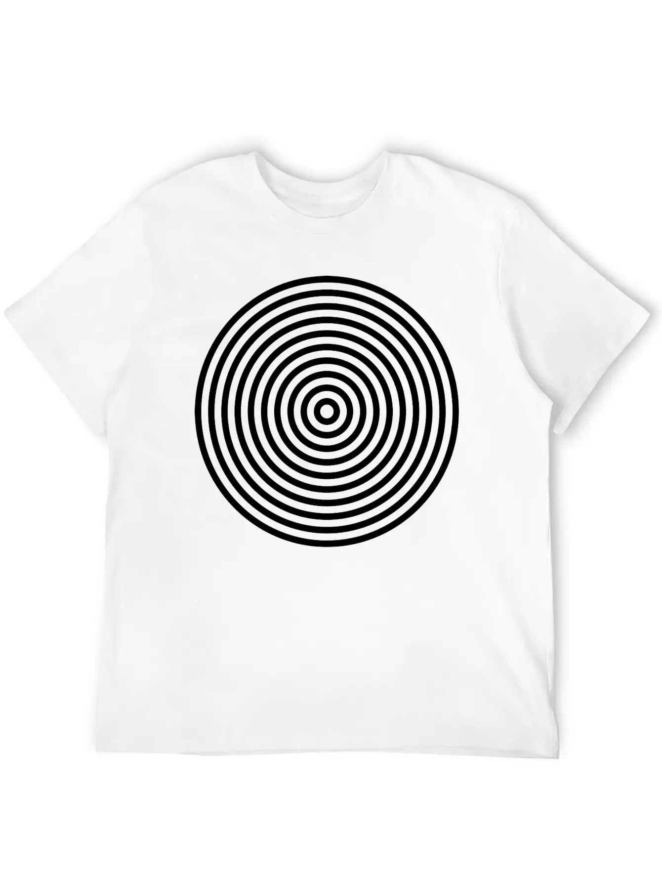 10 Concentric Circles In Black White Simple Everyday Graphic Tee – Lightweight Summer Wear