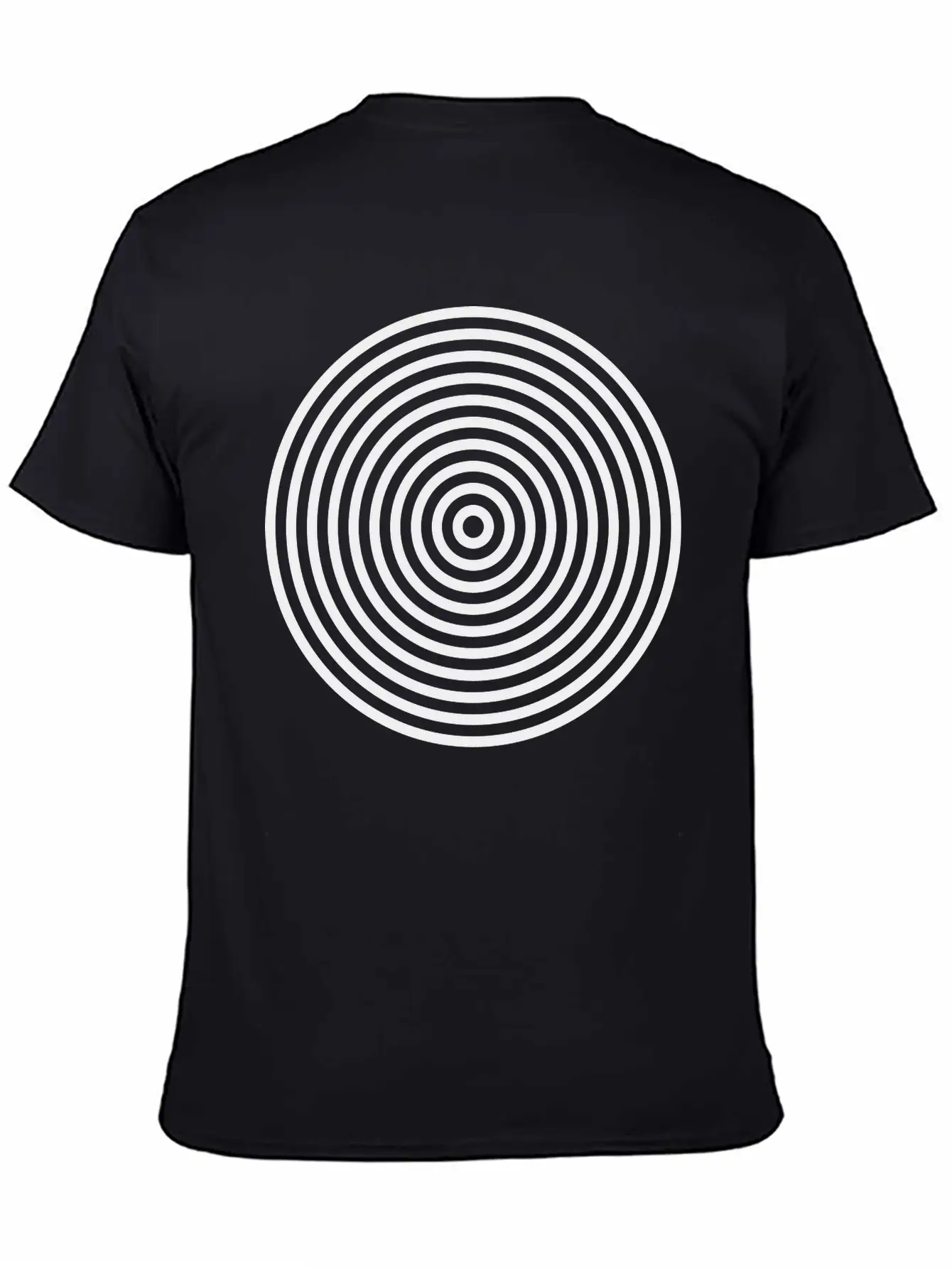 10 Concentric Circles In Black White Simple Everyday Graphic Tee – Lightweight Summer Wear