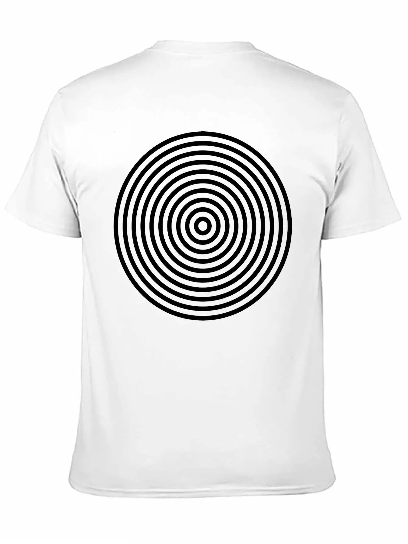 10 Concentric Circles In Black White Simple Everyday Graphic Tee – Lightweight Summer Wear