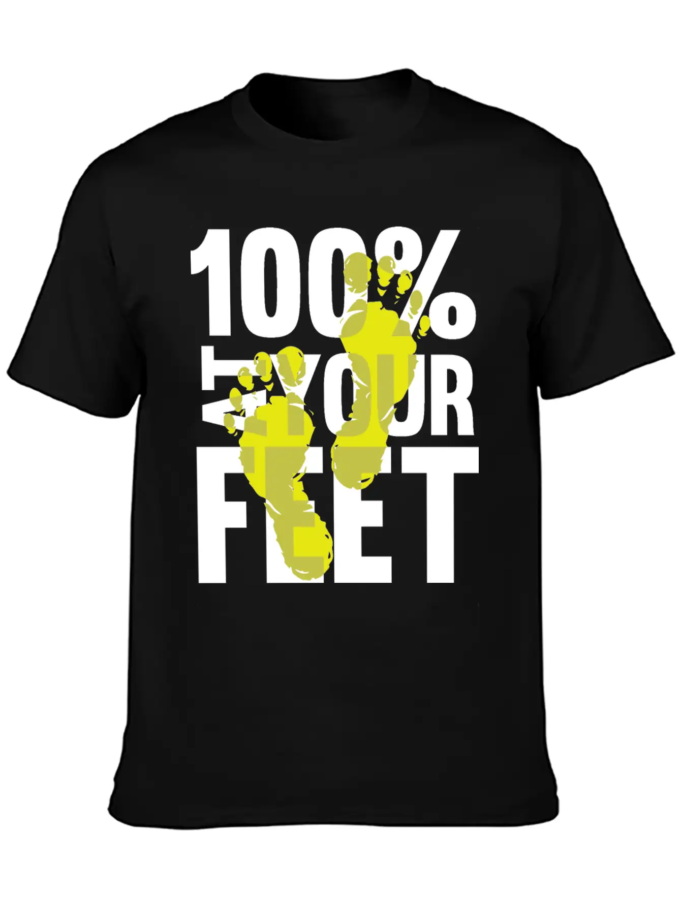 100% At Your Feet Classic Fit Graphic Tee For Daily Comfort – Unisex Cotton Shirt