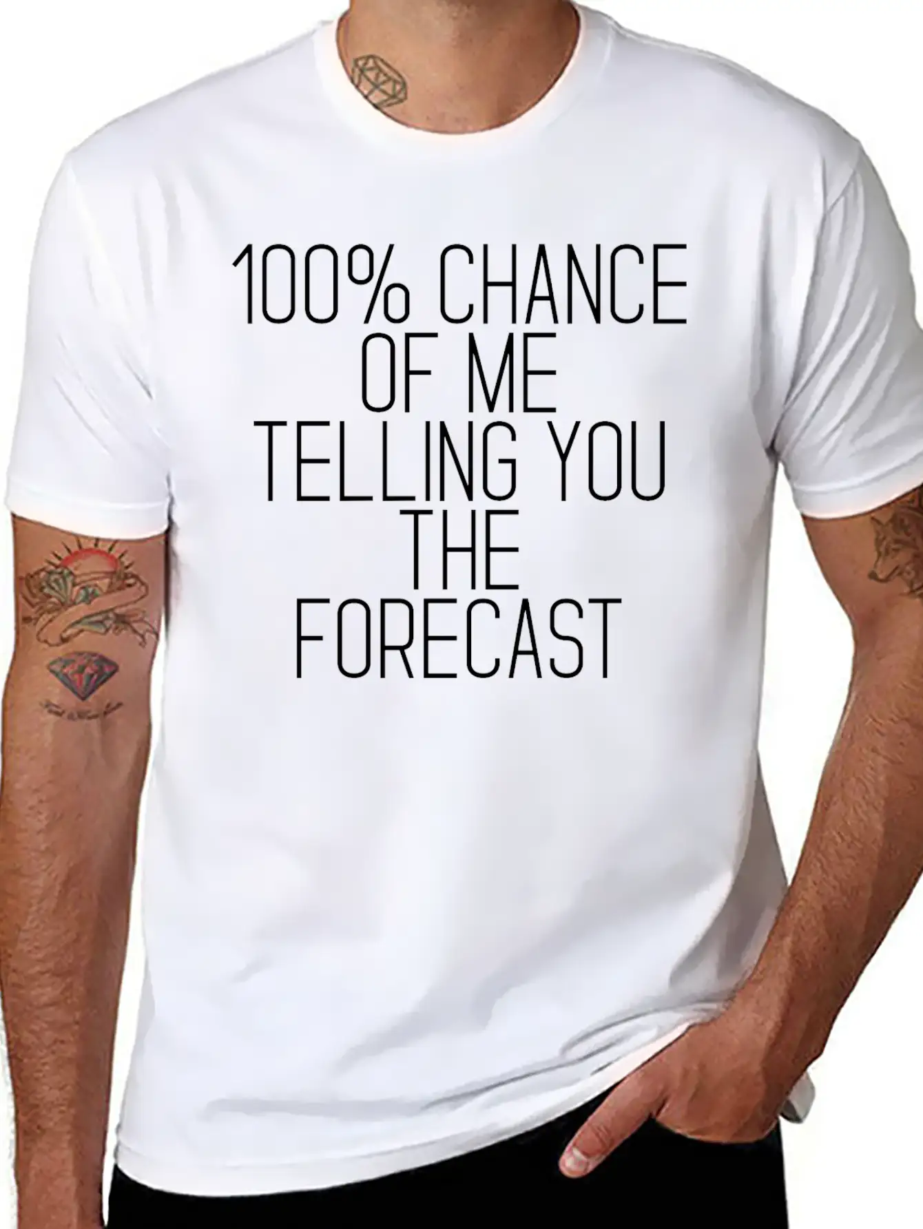 100% Chance Of Me Telling You The Forecast 2 Simple Everyday Graphic Tee – Lightweight Summer Wear