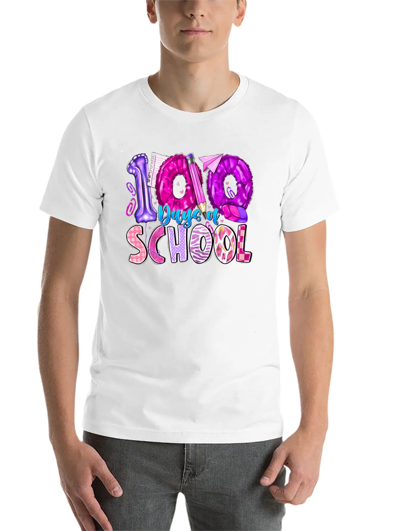 100 Days Of School Breathable Soft Cotton T-Shirt – Timeless Casual Look