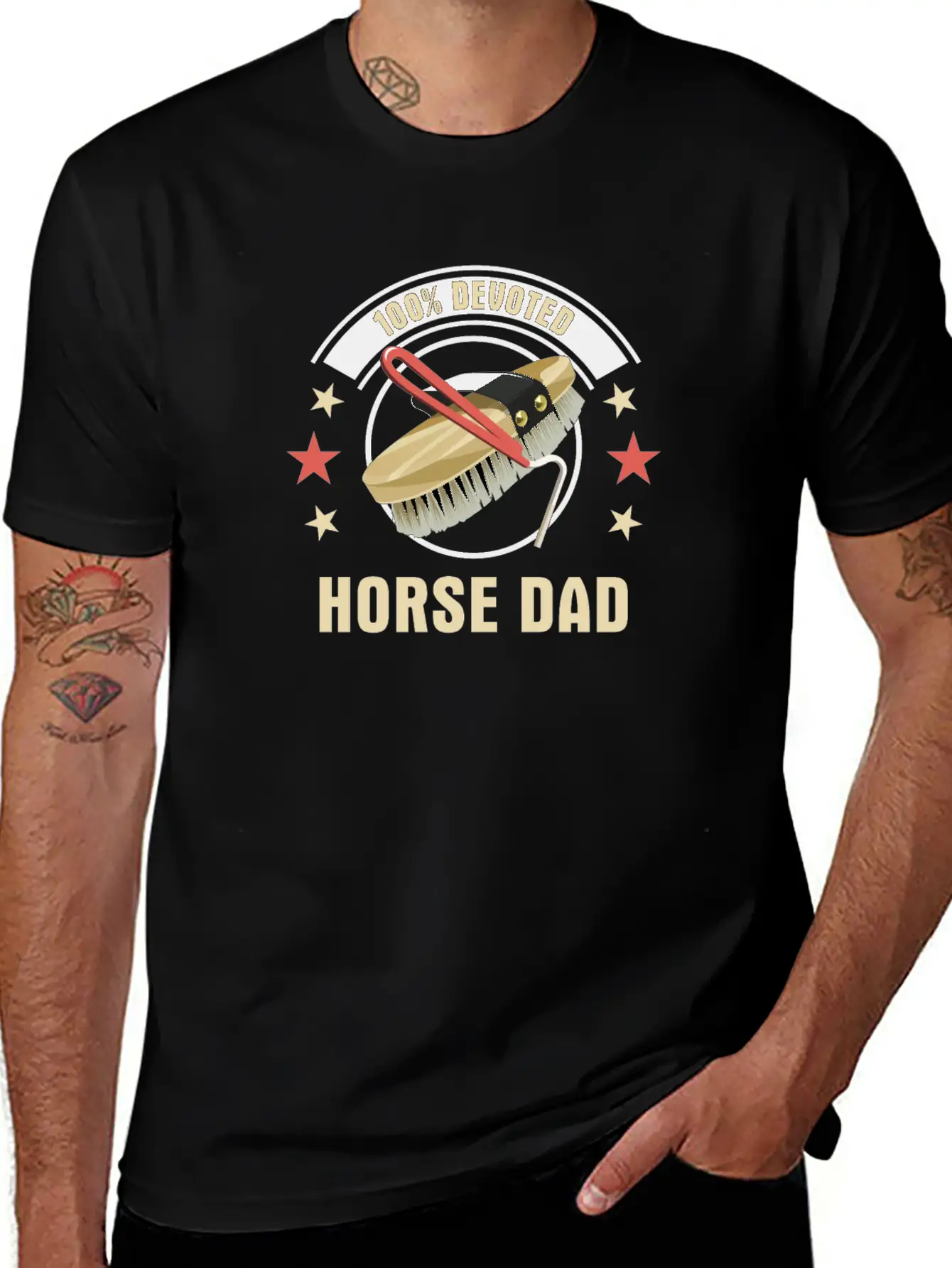 100% Devoted Horse Dad Simple Everyday Graphic Tee – Lightweight Summer Wear