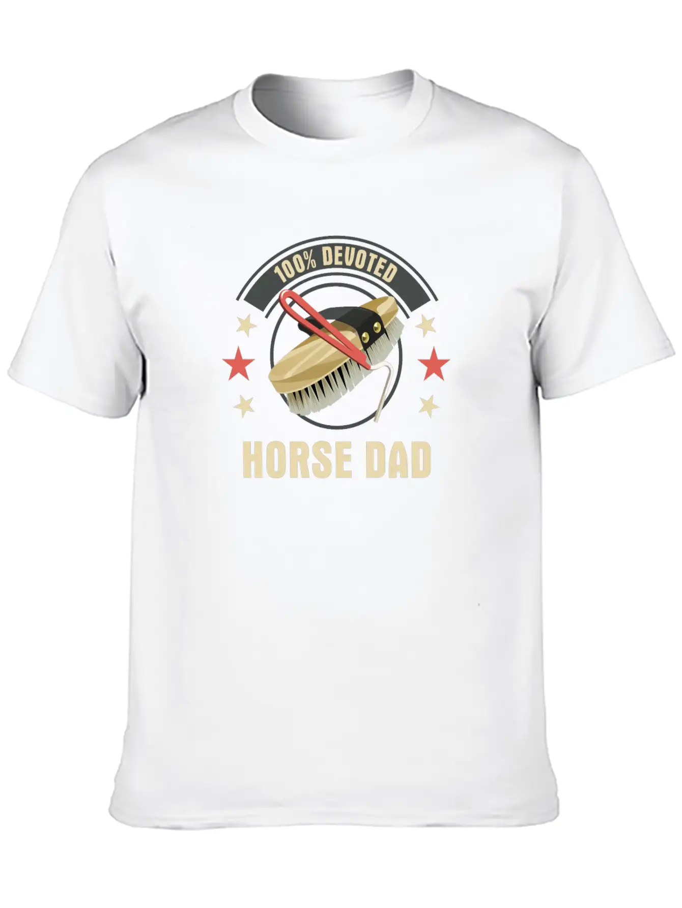 100% Devoted Horse Dad Simple Everyday Graphic Tee – Lightweight Summer Wear
