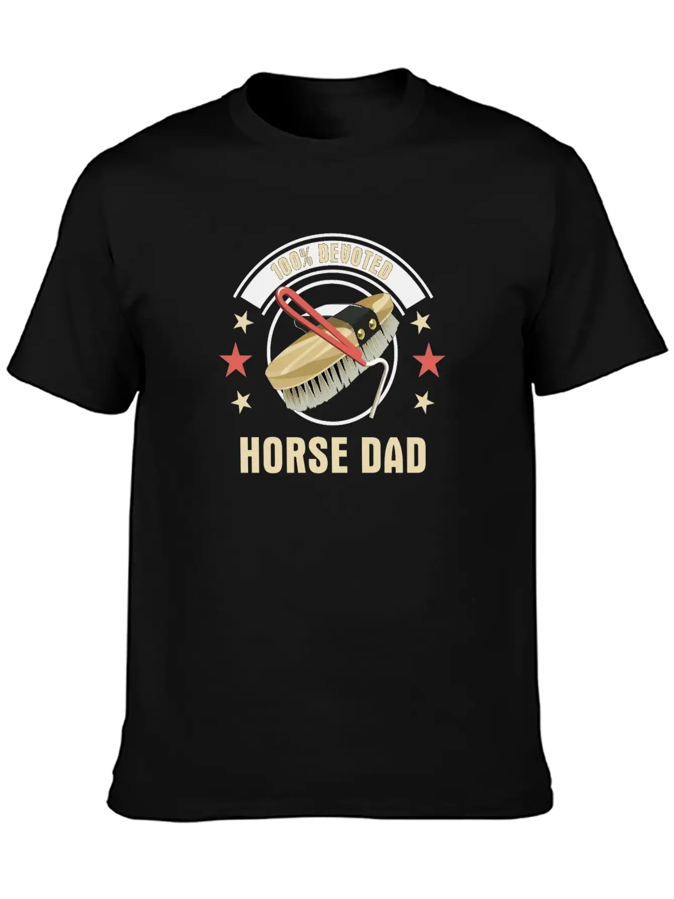100% Devoted Horse Dad Simple Everyday Graphic Tee – Lightweight Summer Wear