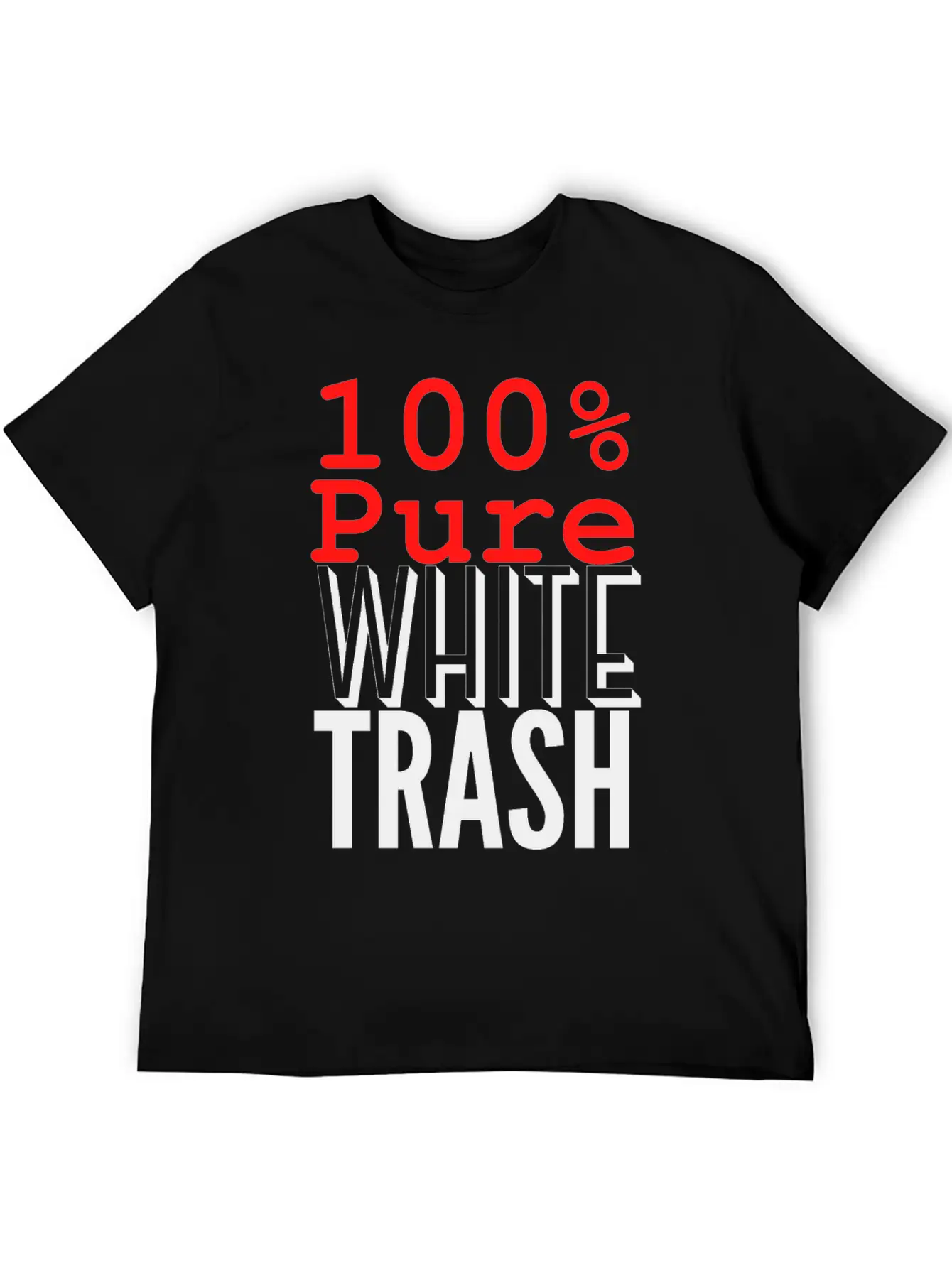 100% PURE WHITE TRASH Breathable Soft Cotton T-Shirt – Timeless Casual Look