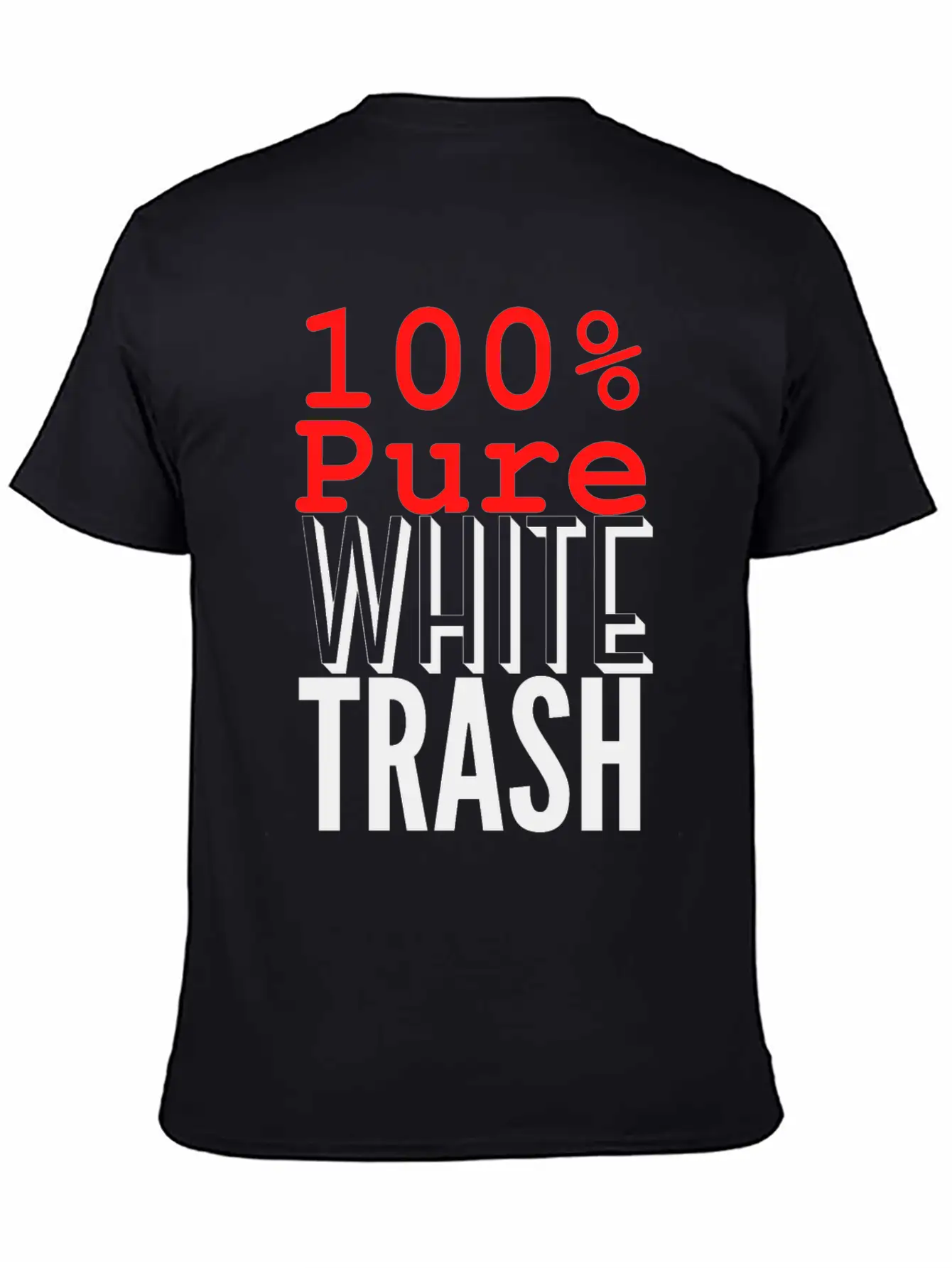 100% PURE WHITE TRASH Breathable Soft Cotton T-Shirt – Timeless Casual Look
