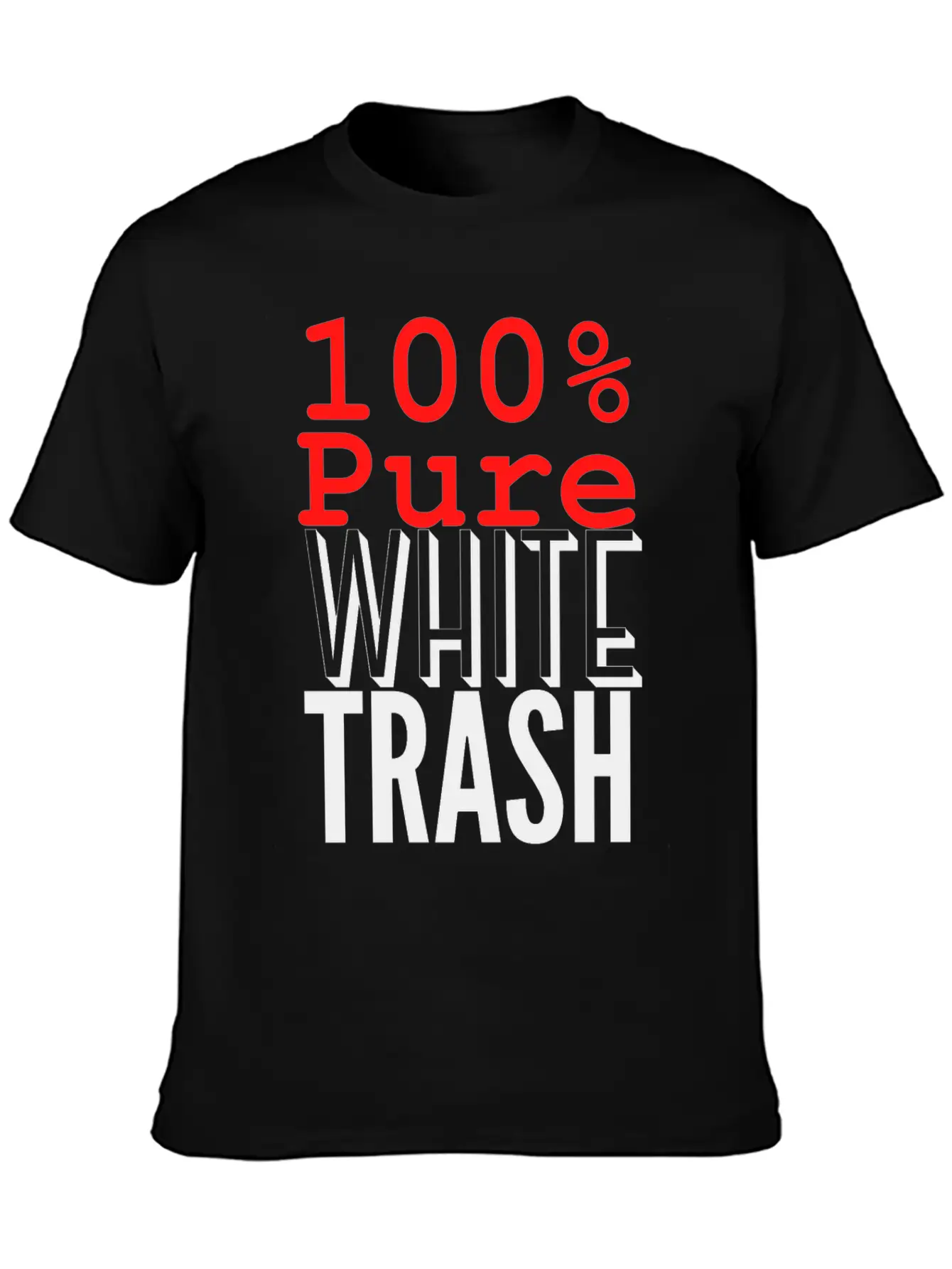 100% PURE WHITE TRASH Breathable Soft Cotton T-Shirt – Timeless Casual Look