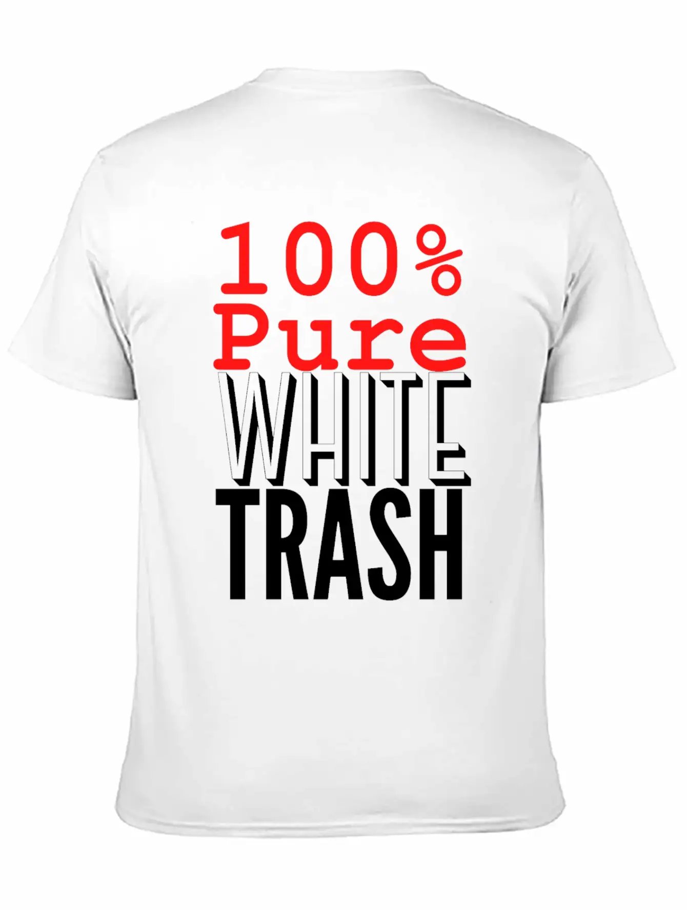 100% PURE WHITE TRASH Breathable Soft Cotton T-Shirt – Timeless Casual Look