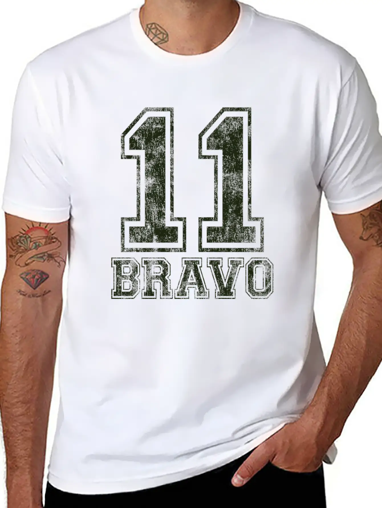 11 Bravo - US Infantry Product - U.S. Military Essential Unisex Summer Tee – Soft Cotton Casual Fit