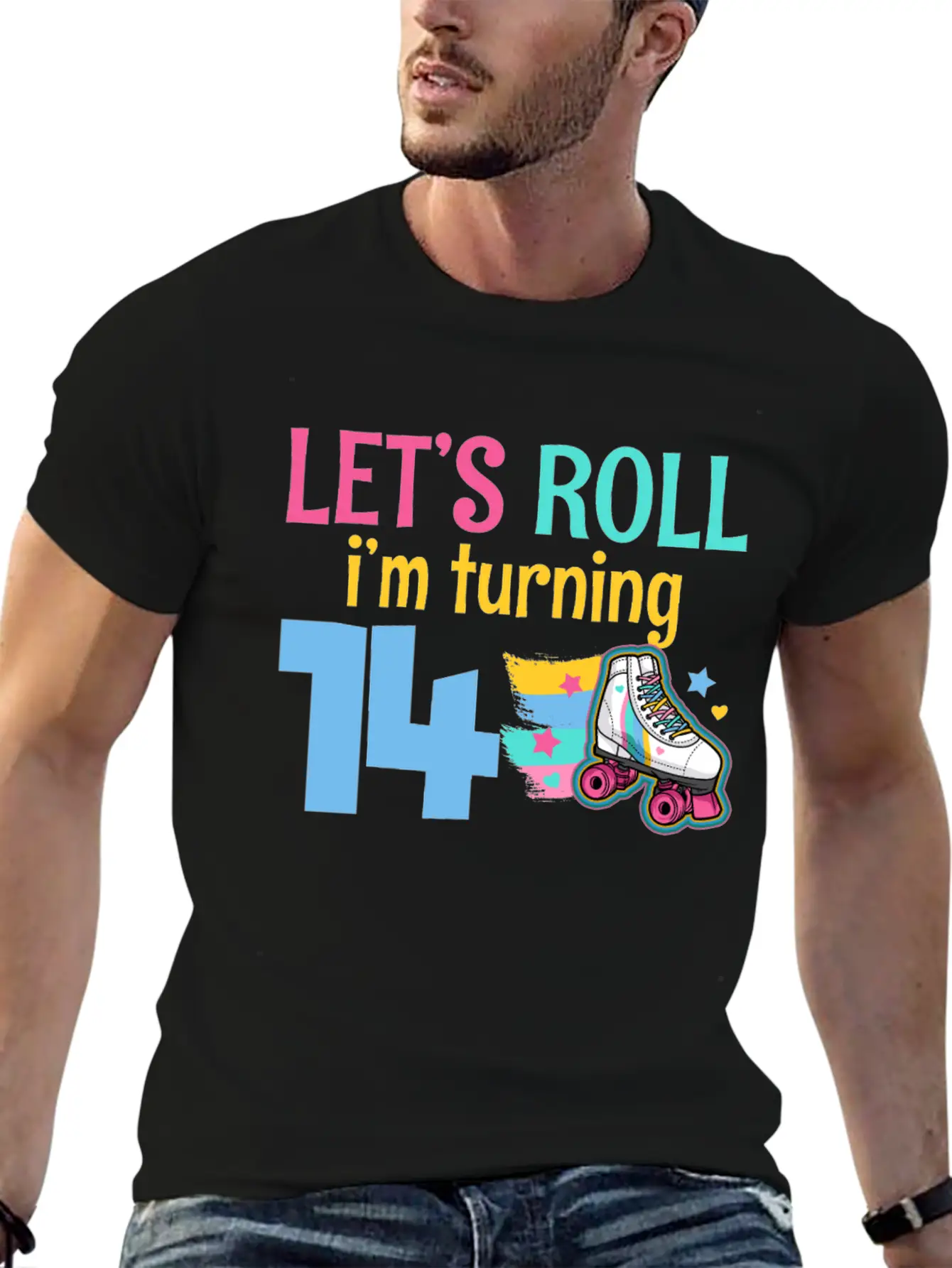 14th Birthday Roller Skate Casual Graphic T-Shirt – Simple And Comfortable Daily Wear