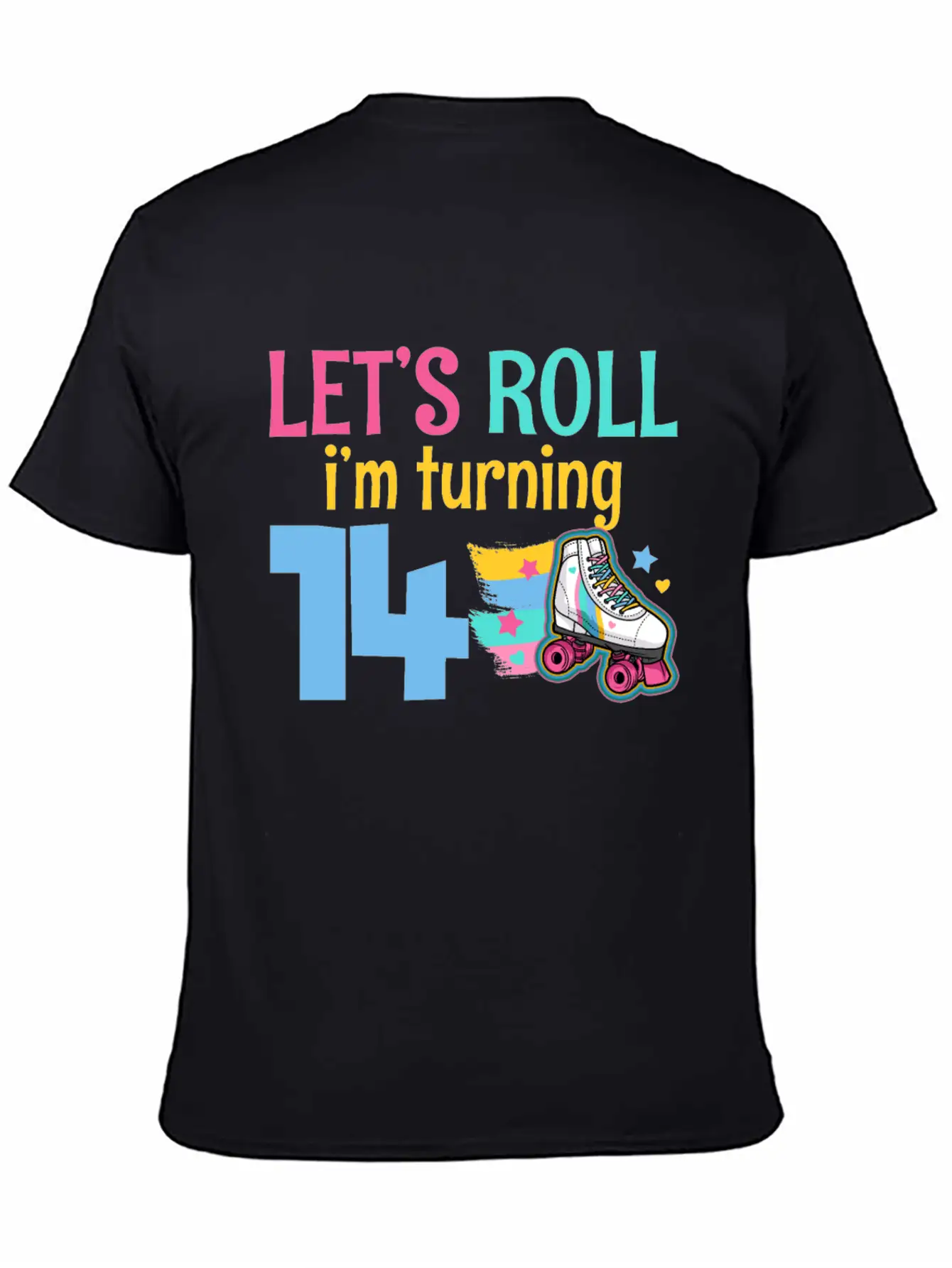 14th Birthday Roller Skate Casual Graphic T-Shirt – Simple And Comfortable Daily Wear