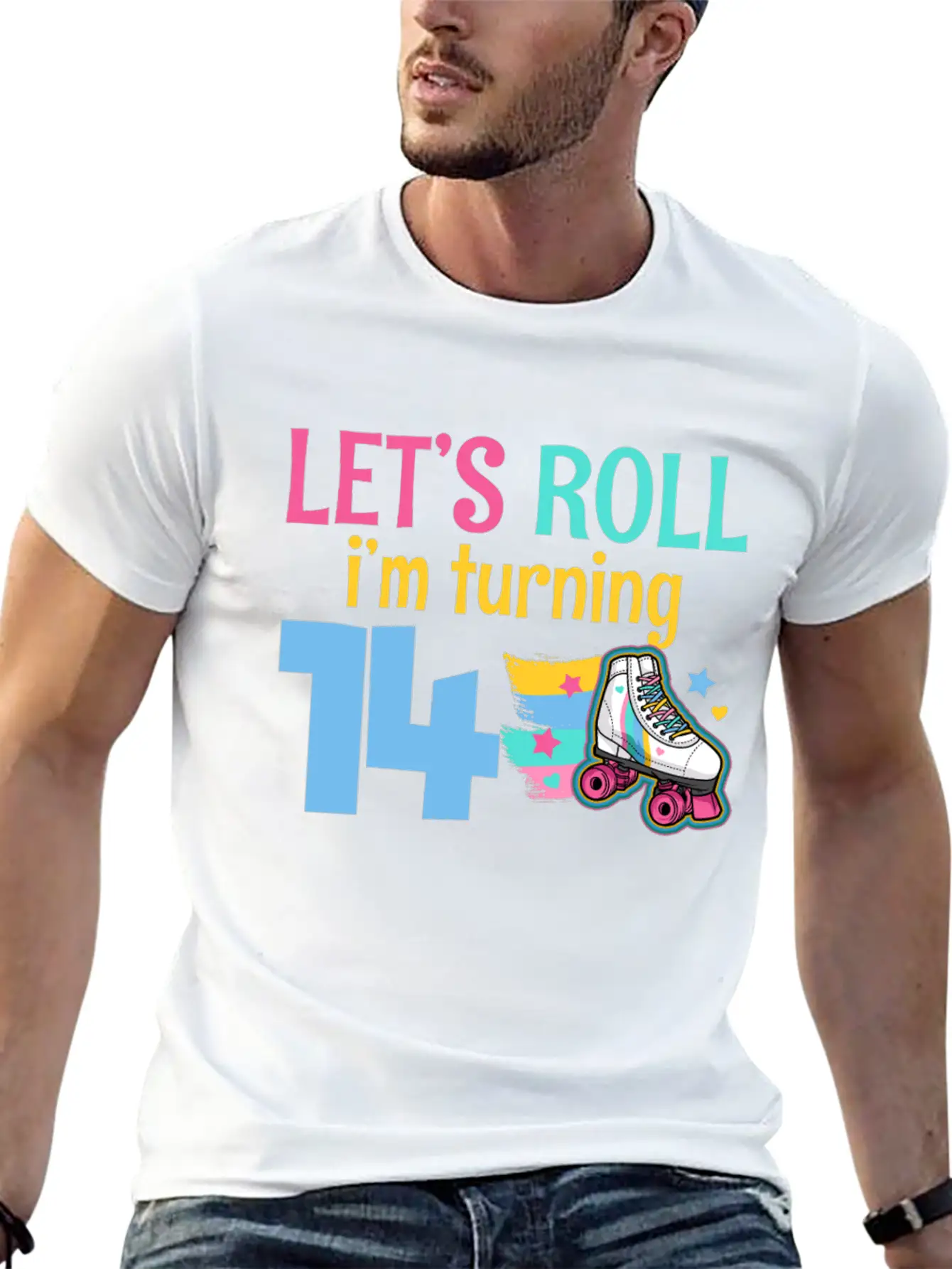 14th Birthday Roller Skate Casual Graphic T-Shirt – Simple And Comfortable Daily Wear