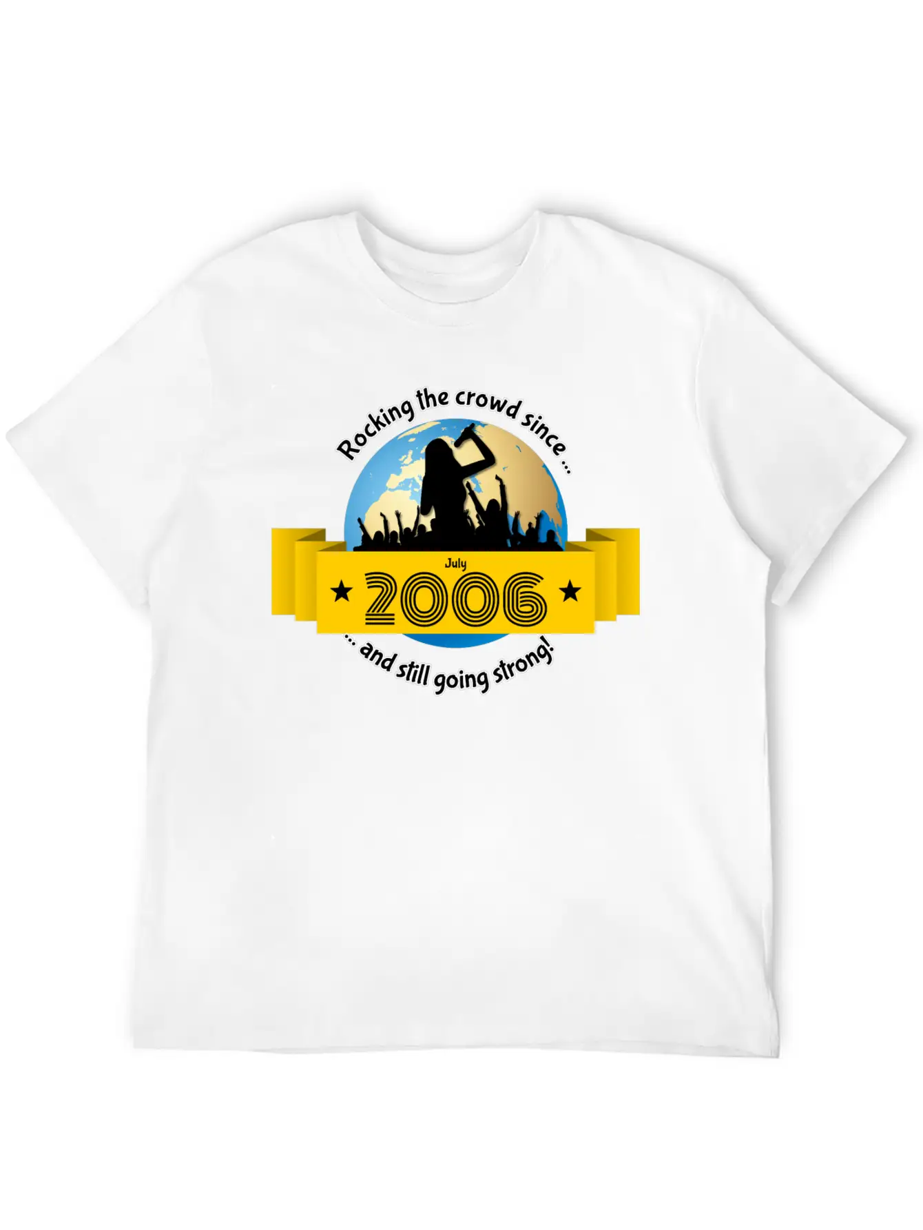 18th Birthday Rocking The Crowd Since 07/2006 Simple Everyday Graphic Tee – Lightweight Summer Wear