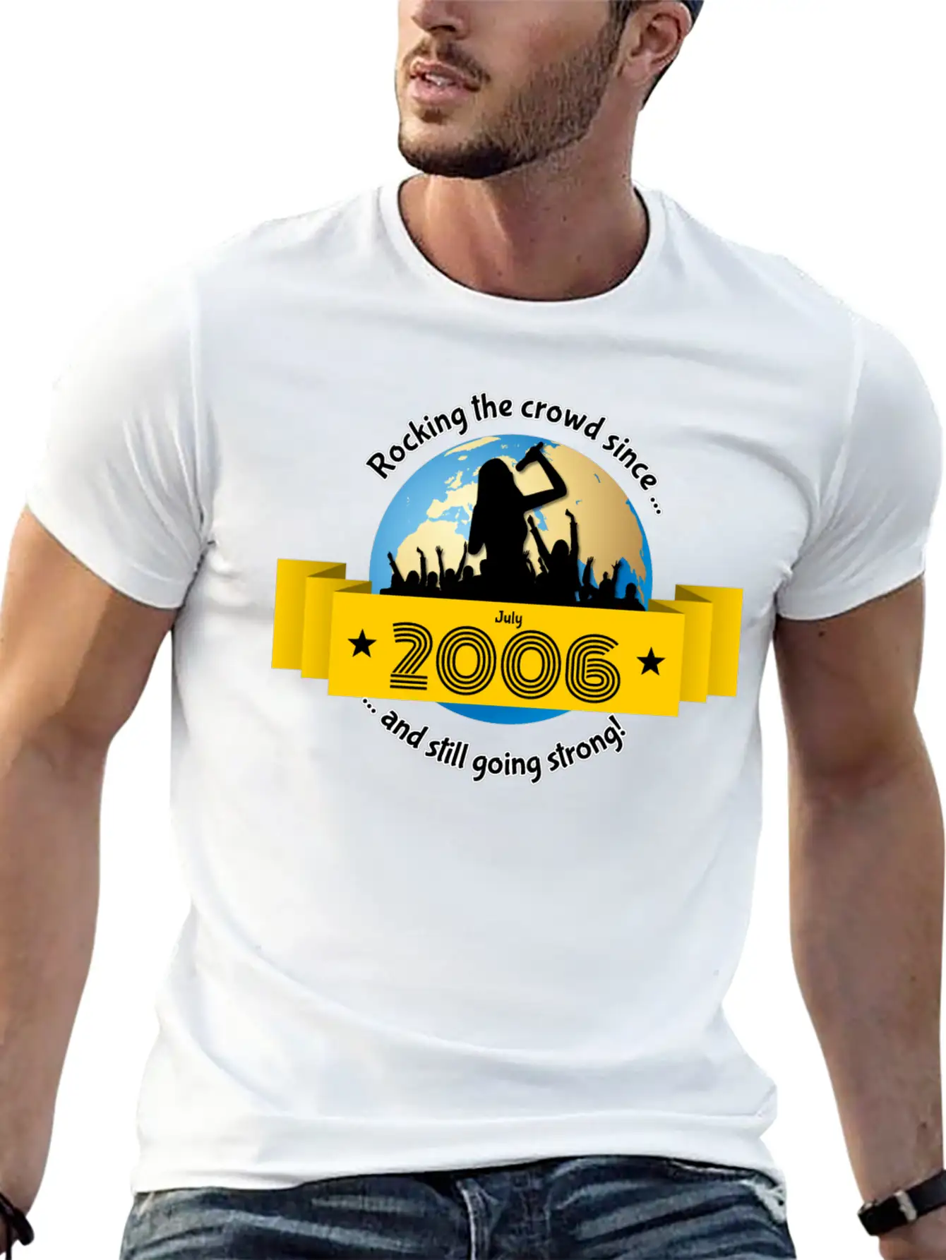 18th Birthday Rocking The Crowd Since 07/2006 Simple Everyday Graphic Tee – Lightweight Summer Wear