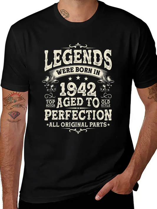 1942 Legends: 81-82 Years Lightweight Cotton T-Shirt – Daily Comfort Graphic Shirt