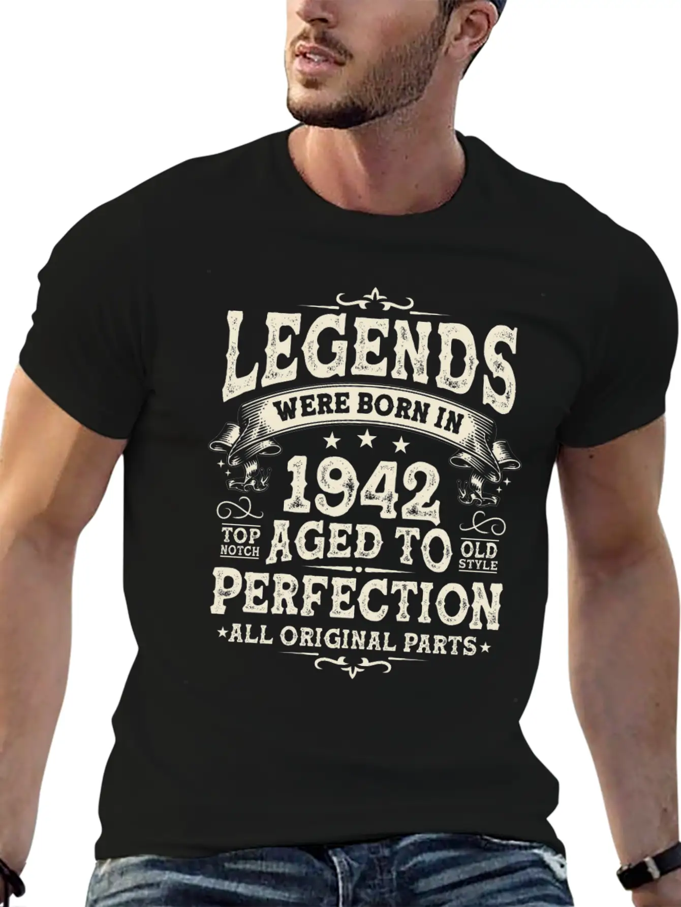 1942 Legends: 81-82 Years Lightweight Cotton T-Shirt – Daily Comfort Graphic Shirt