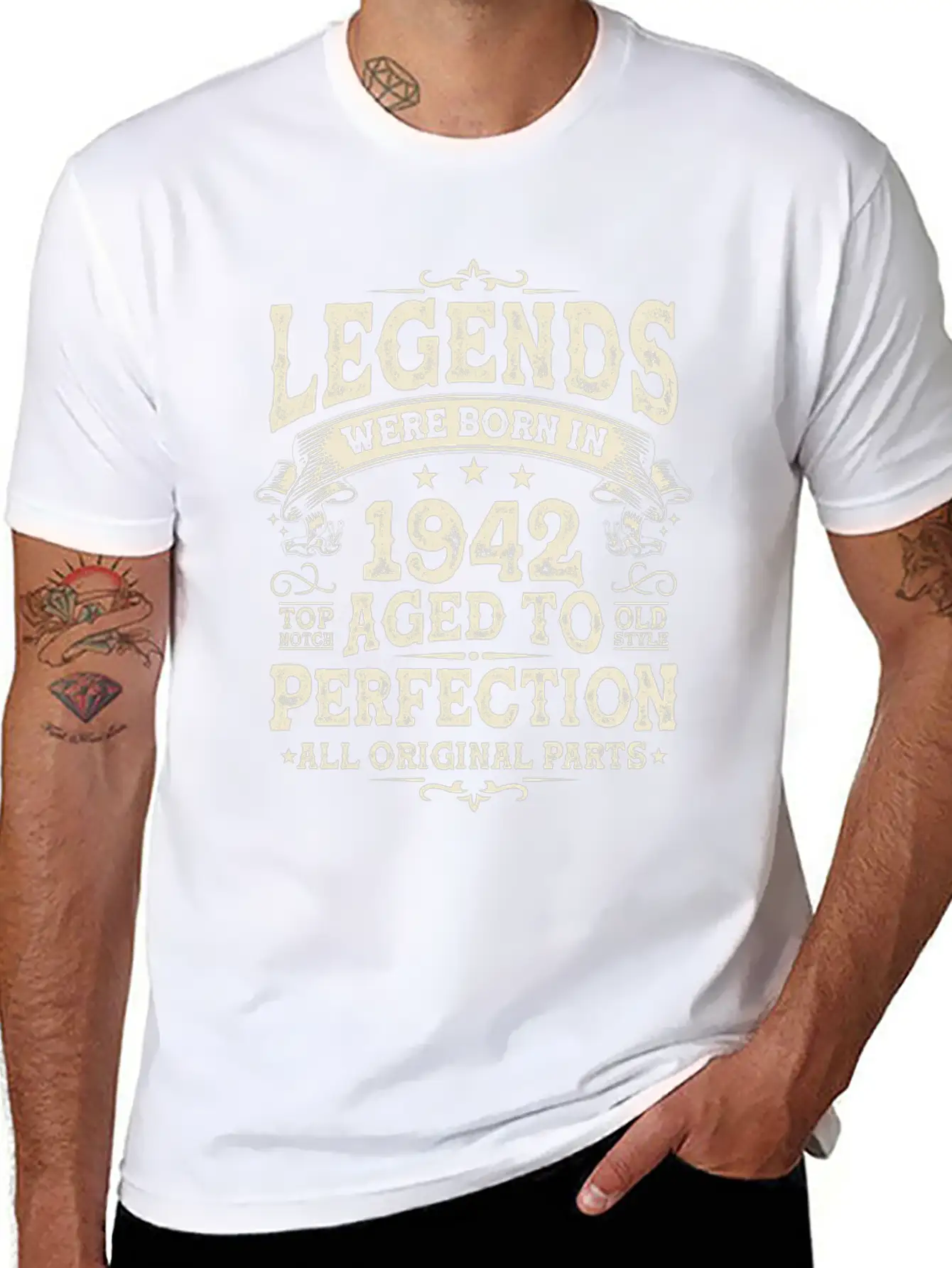 1942 Legends: 81-82 Years Lightweight Cotton T-Shirt – Daily Comfort Graphic Shirt