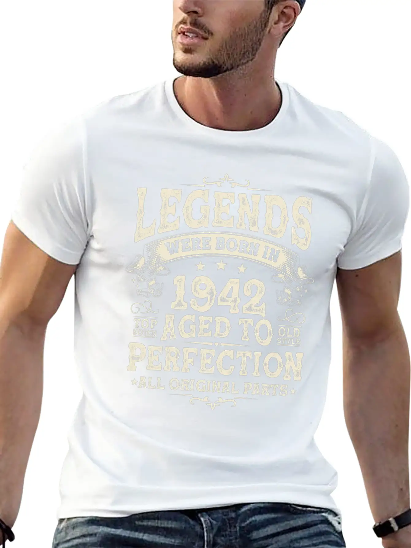 1942 Legends: 81-82 Years Lightweight Cotton T-Shirt – Daily Comfort Graphic Shirt