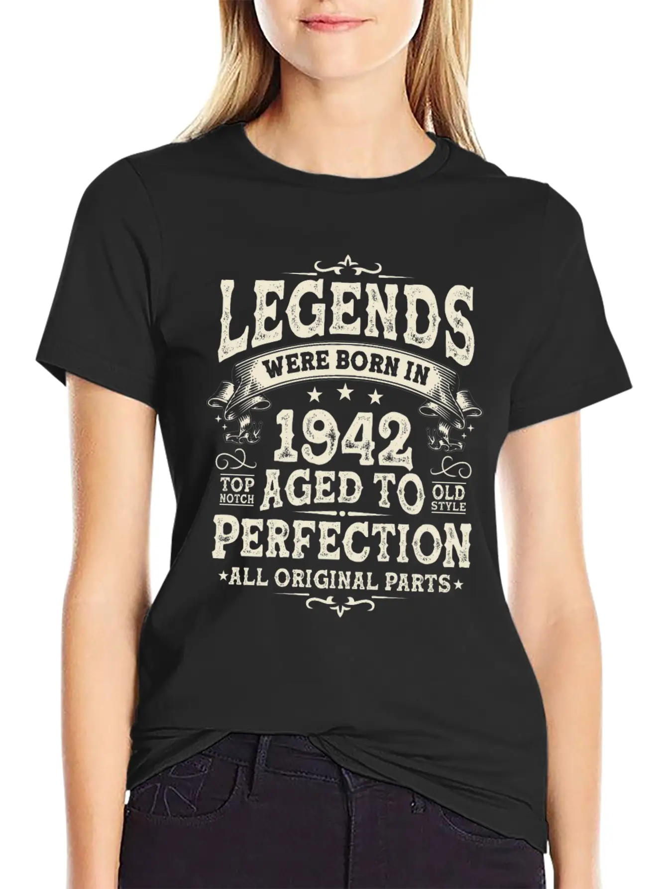1942 Legends: 81-82 Years Lightweight Cotton T-Shirt – Daily Comfort Graphic Shirt