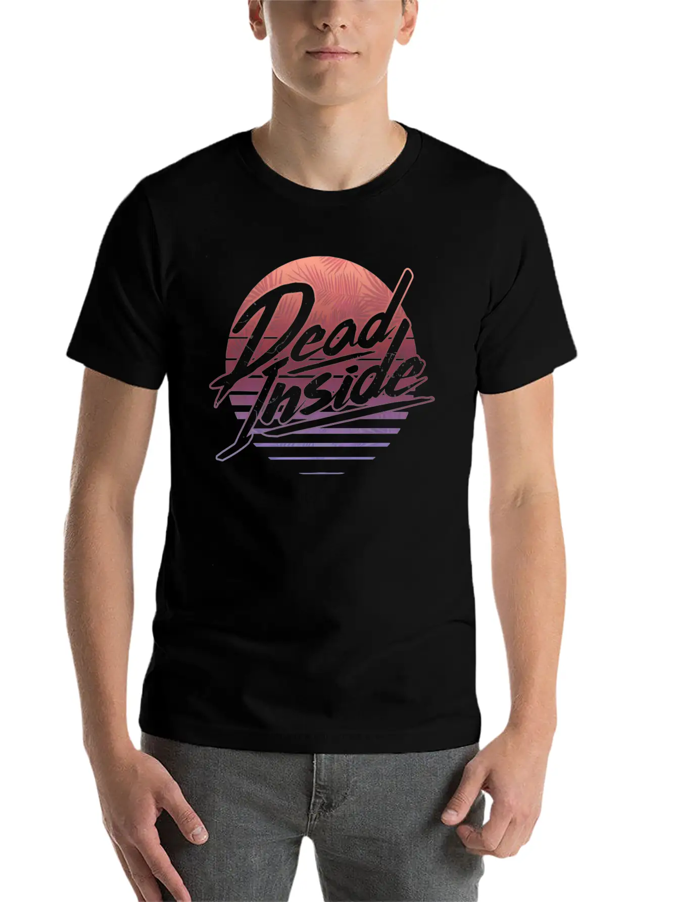 1980 Sad Floral Sunset - Aesthetic Vaporwave Unisex Cotton Tee – Relaxed Fit For Any Occasion