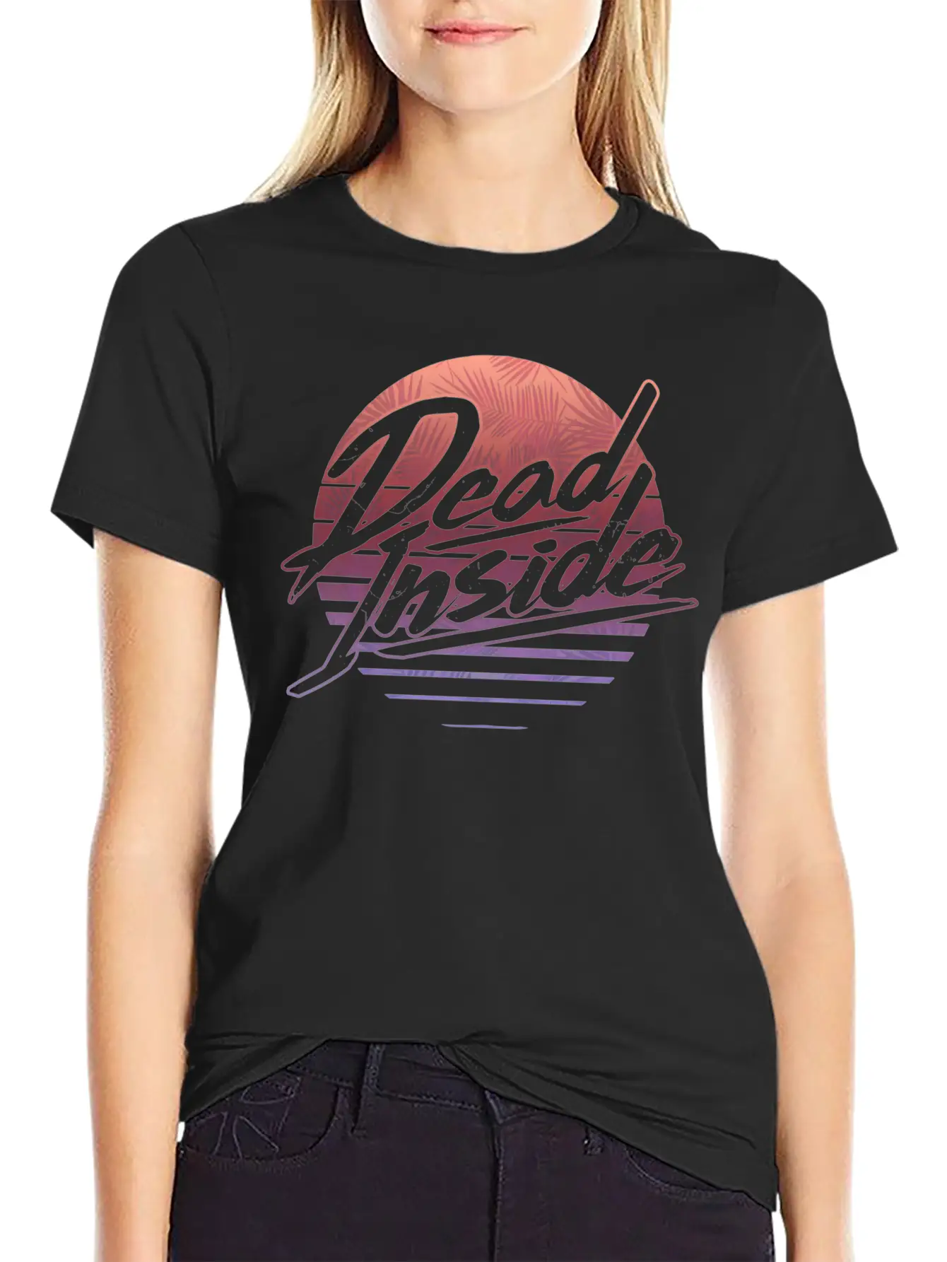 1980 Sad Floral Sunset - Aesthetic Vaporwave Unisex Cotton Tee – Relaxed Fit For Any Occasion
