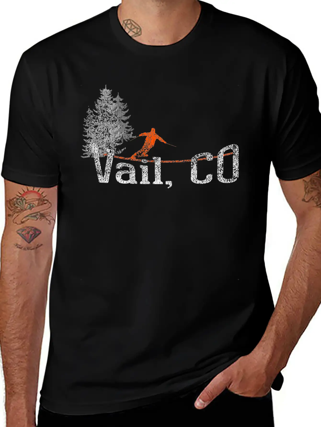 1980S Style Vail Co Vintage Skiing Classic Crew Neck Graphic Tee – Everyday Minimal Look