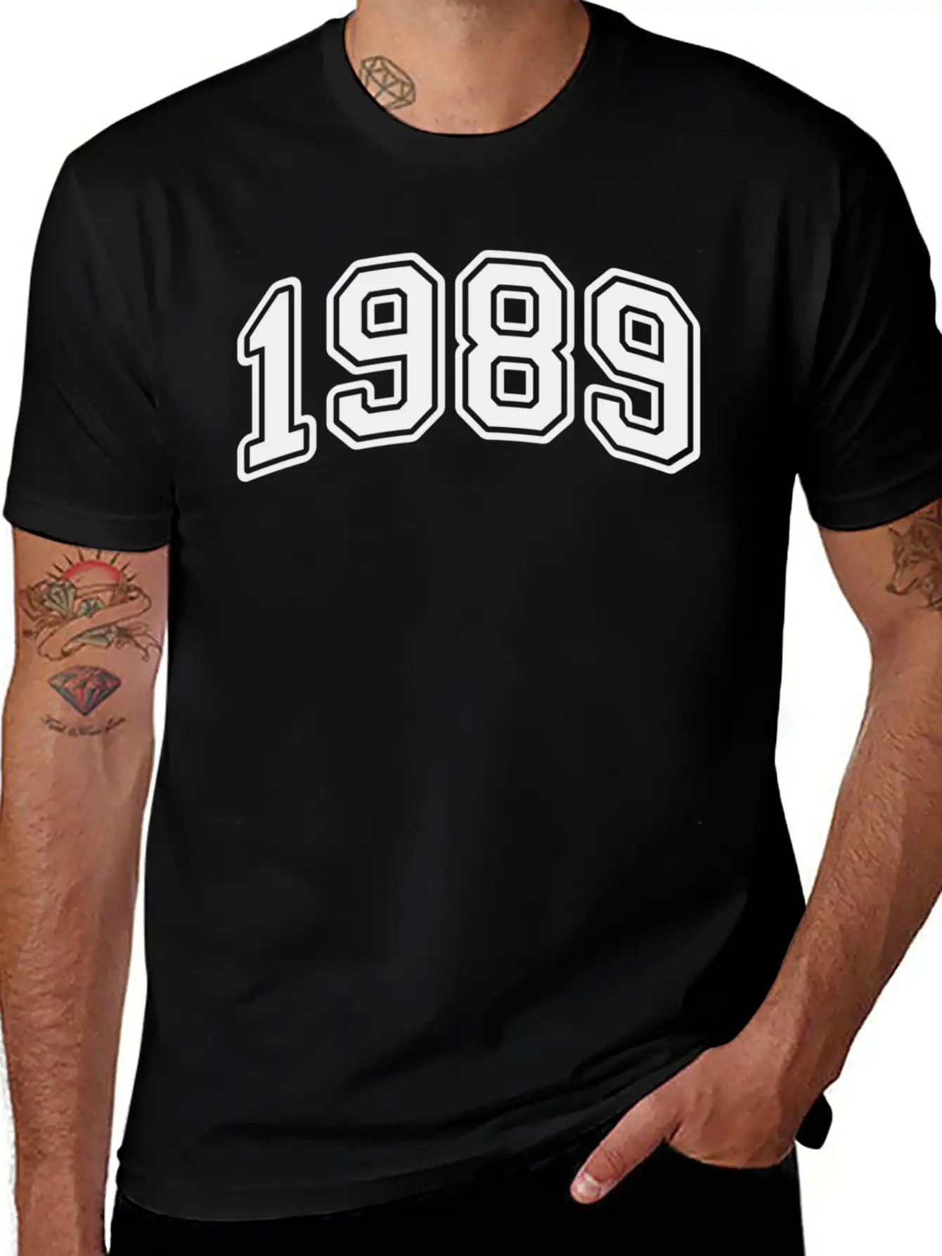 1989 Birth Year Style Classic Crew Neck Graphic Tee – Everyday Minimal Look