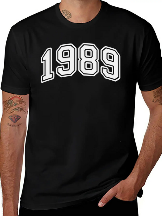 1989 Birth Year Style Classic Crew Neck Graphic Tee – Everyday Minimal Look