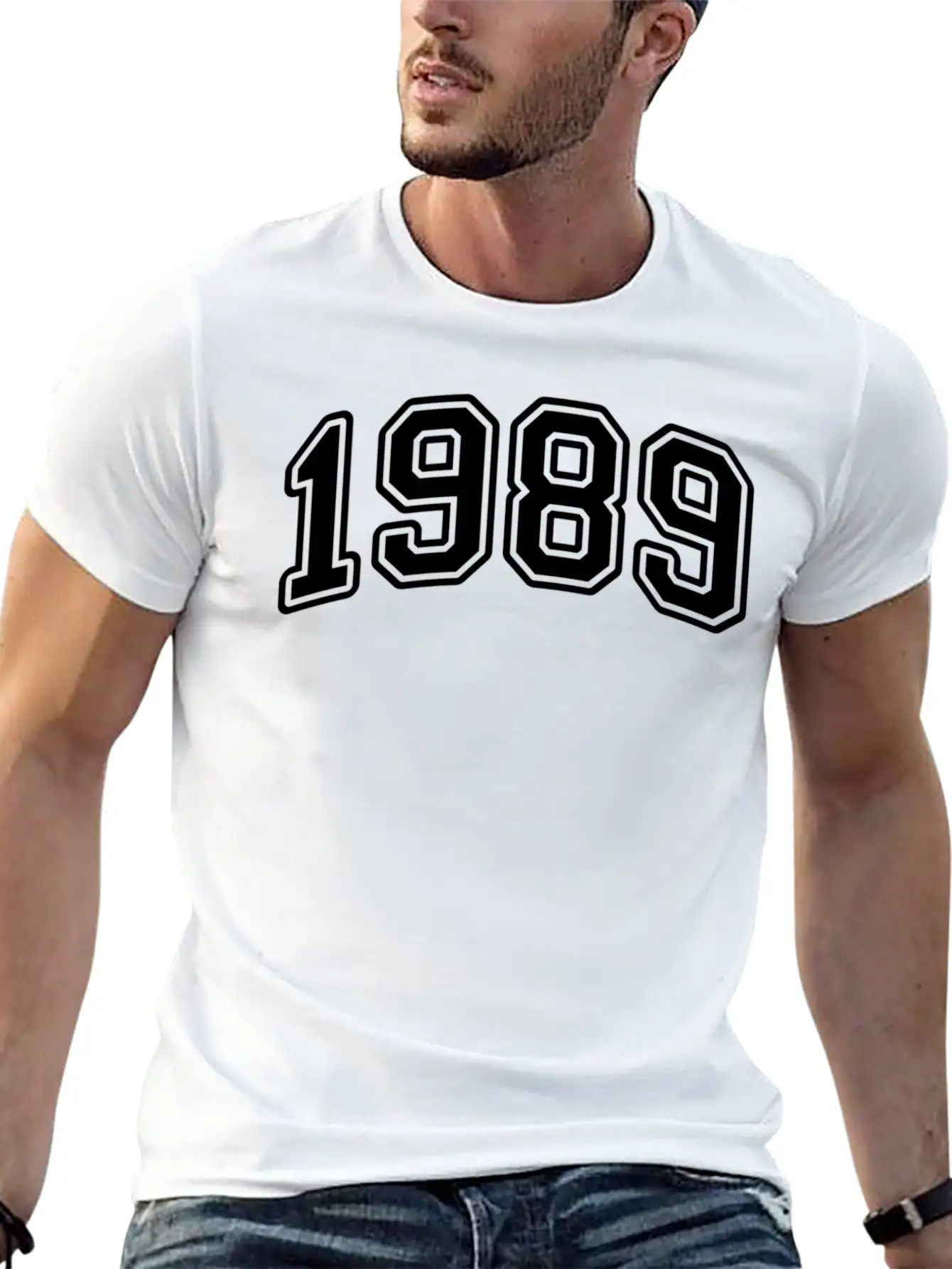 1989 Birth Year Style Classic Crew Neck Graphic Tee – Everyday Minimal Look