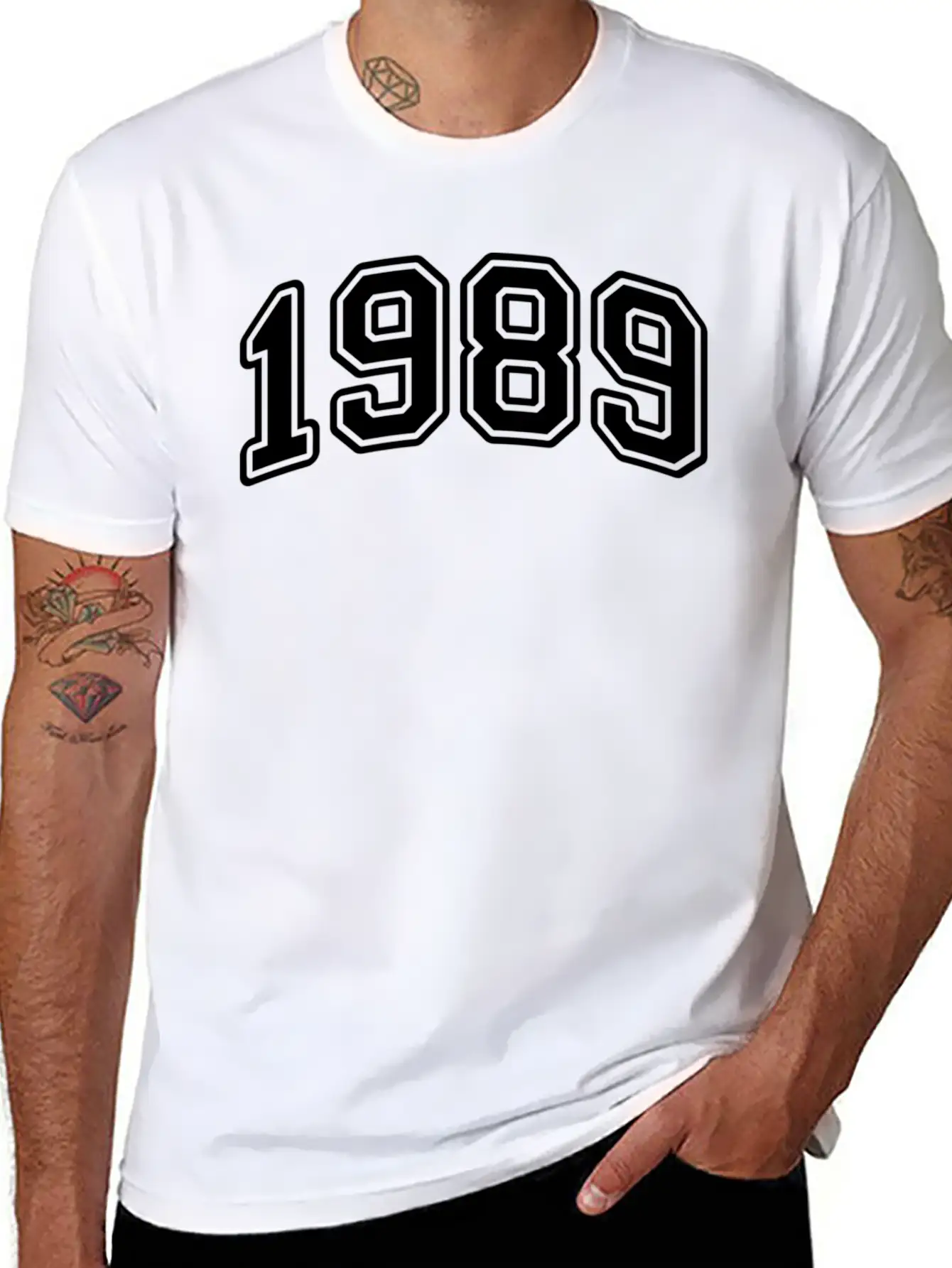 1989 Birth Year Style Classic Crew Neck Graphic Tee – Everyday Minimal Look
