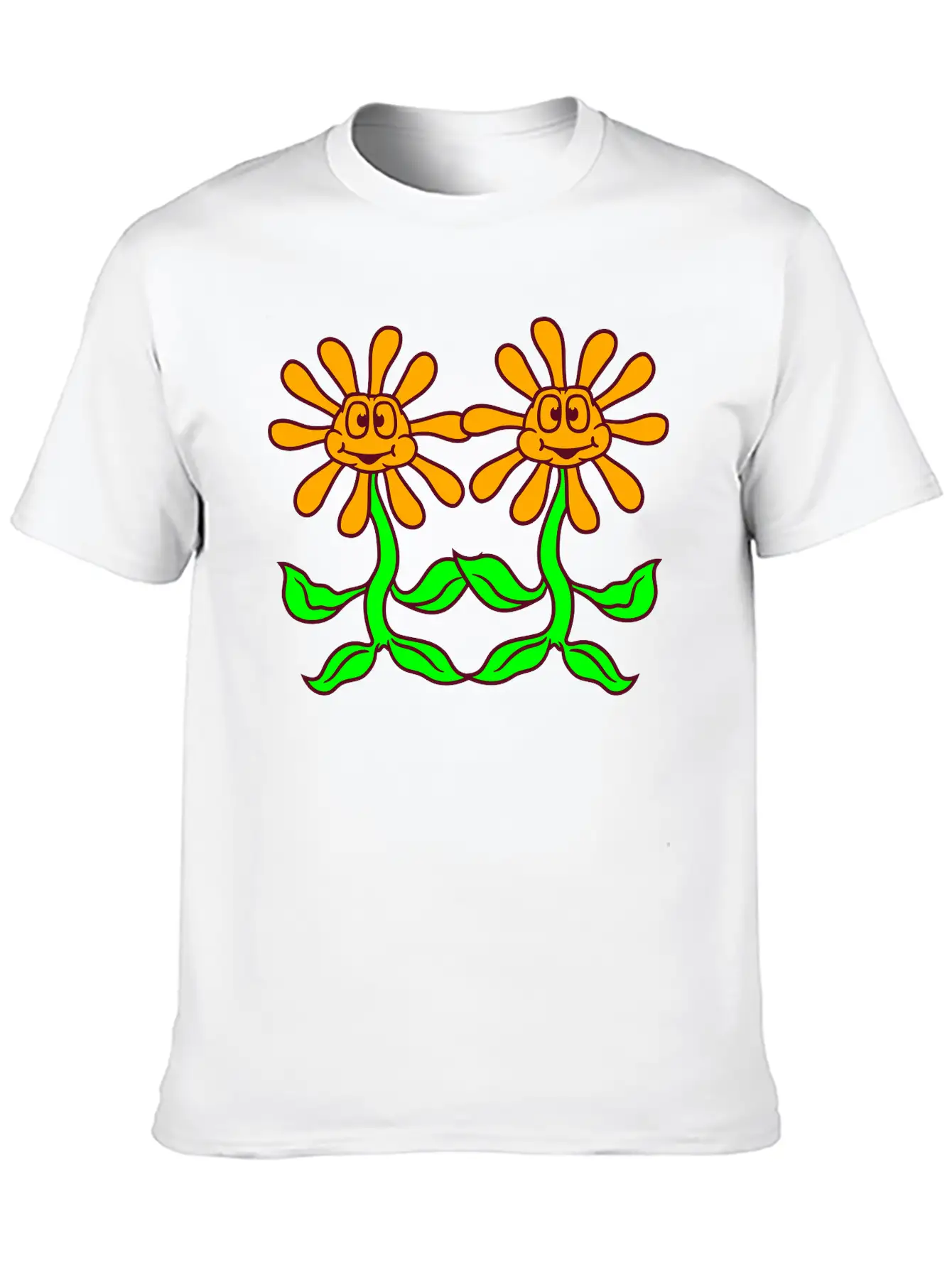 2 Friends Team Couple Cartoon Cartoon Alive Face F Breathable Soft Cotton T-Shirt – Timeless Casual Look