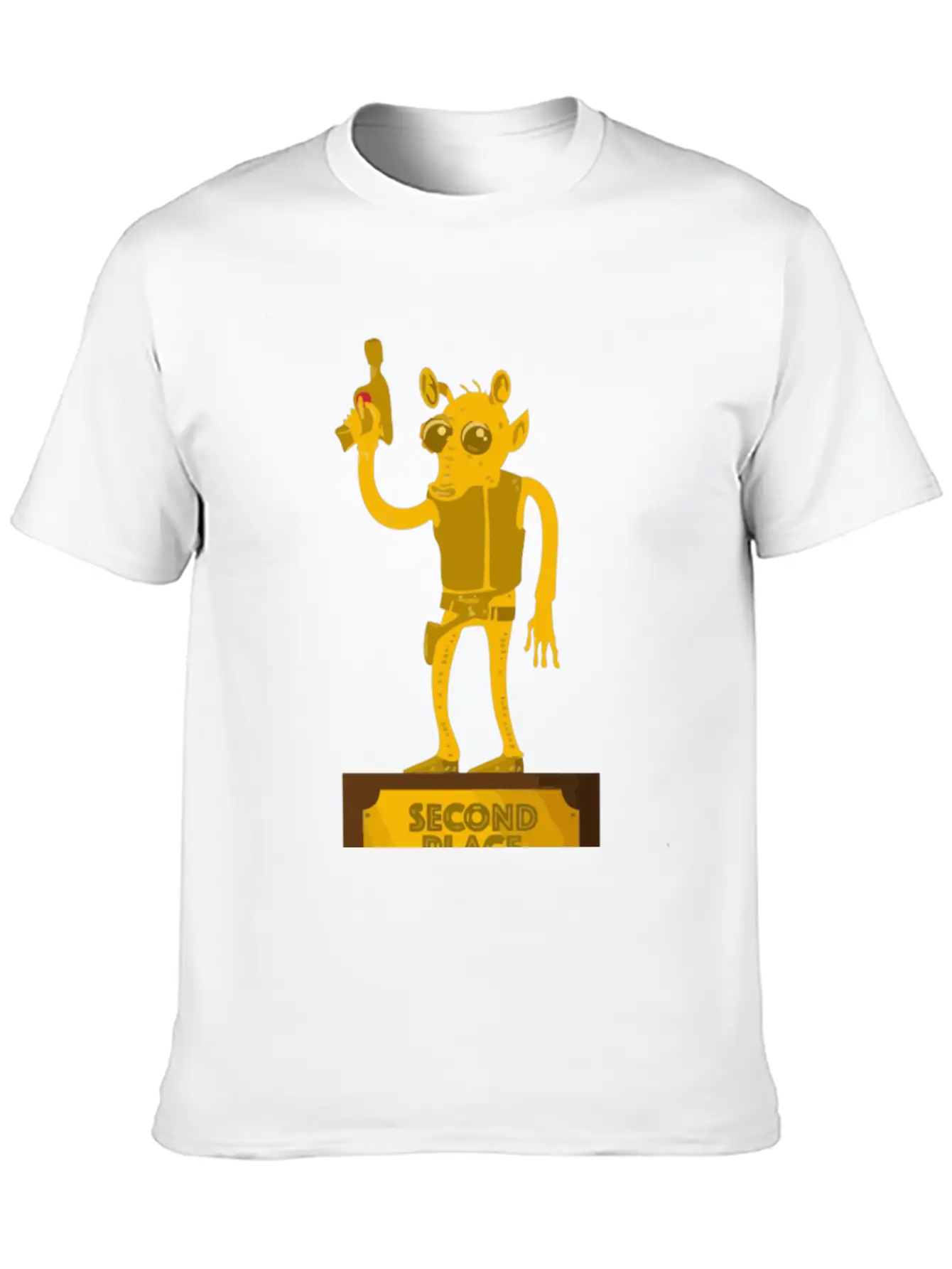 2nd Place Blaster Duel Trophy Classic Crew Neck Graphic Tee – Everyday Minimal Look