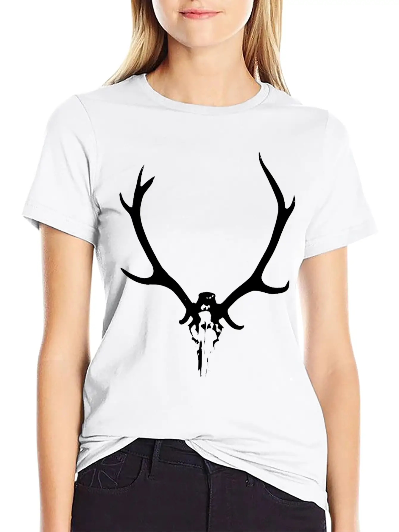 2reborn JÄGER GEWEIH Hunter Deer Wild Solo Wh Unisex Cotton Tee – Relaxed Fit For Any Occasion