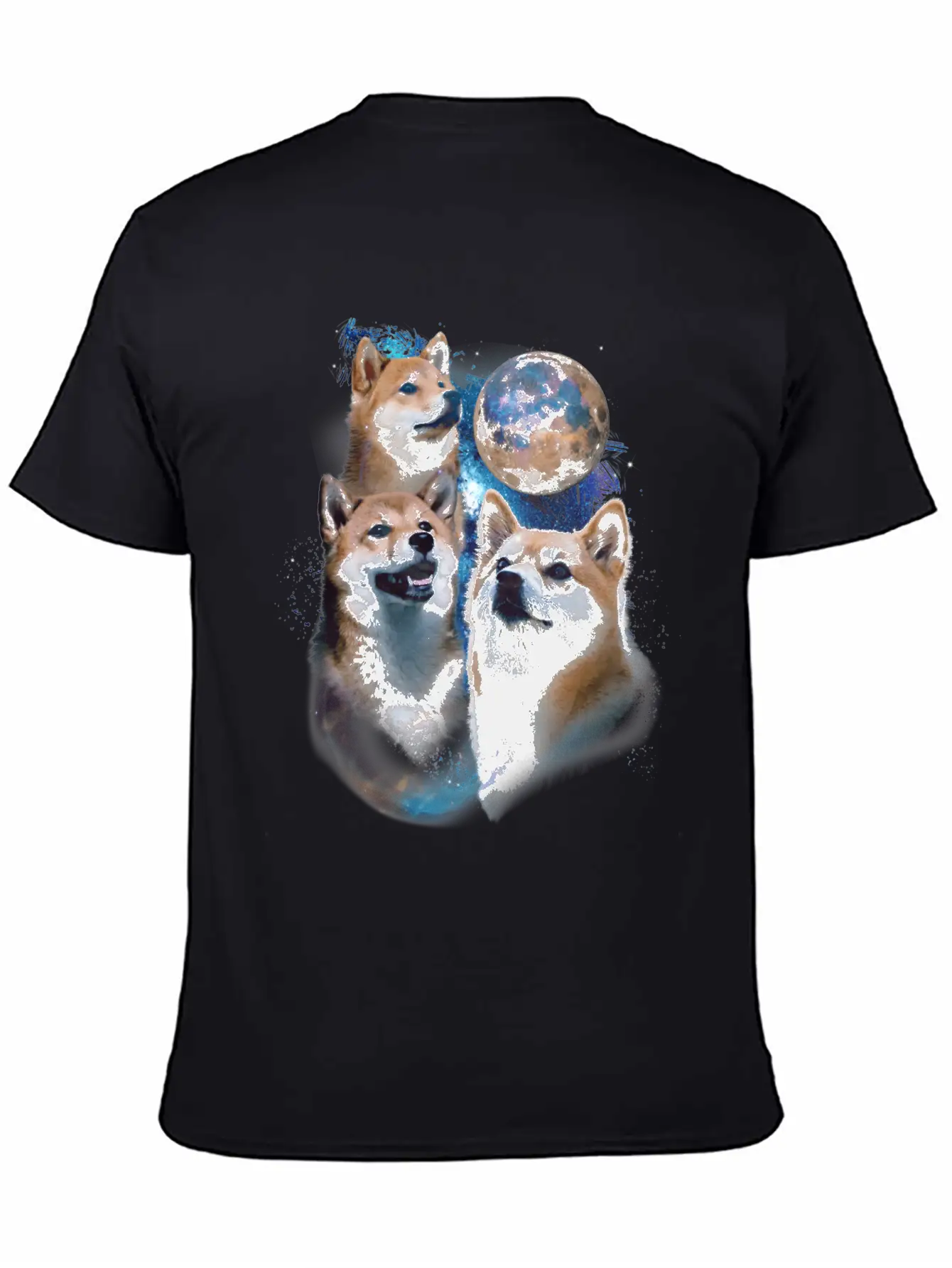 3 Moon Shiba Inu Cryptocurrency Blockchain HODL Casual Graphic T-Shirt – Simple And Comfortable Daily Wear