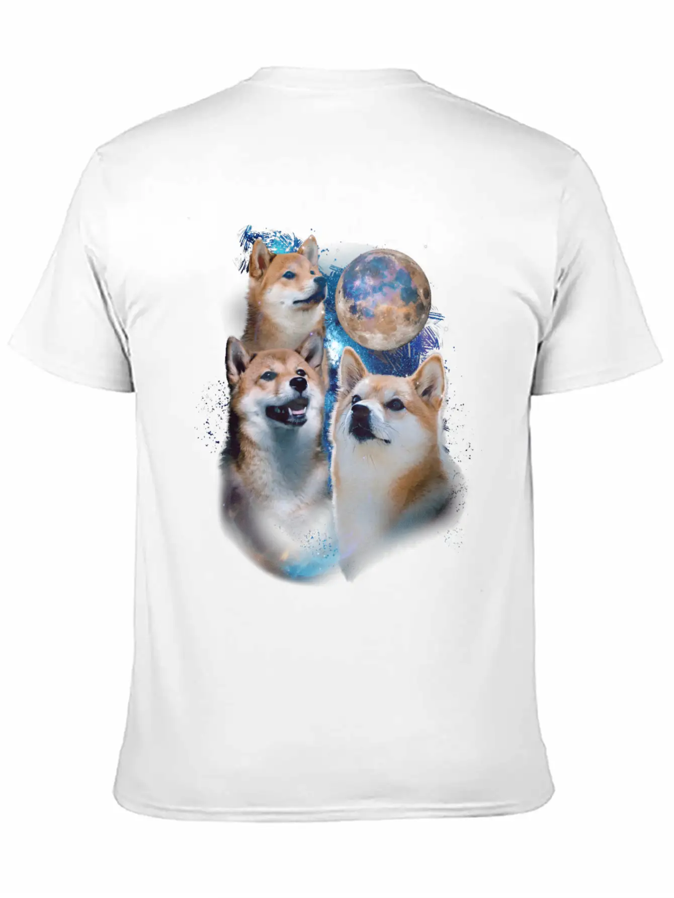 3 Moon Shiba Inu Cryptocurrency Blockchain HODL Casual Graphic T-Shirt – Simple And Comfortable Daily Wear